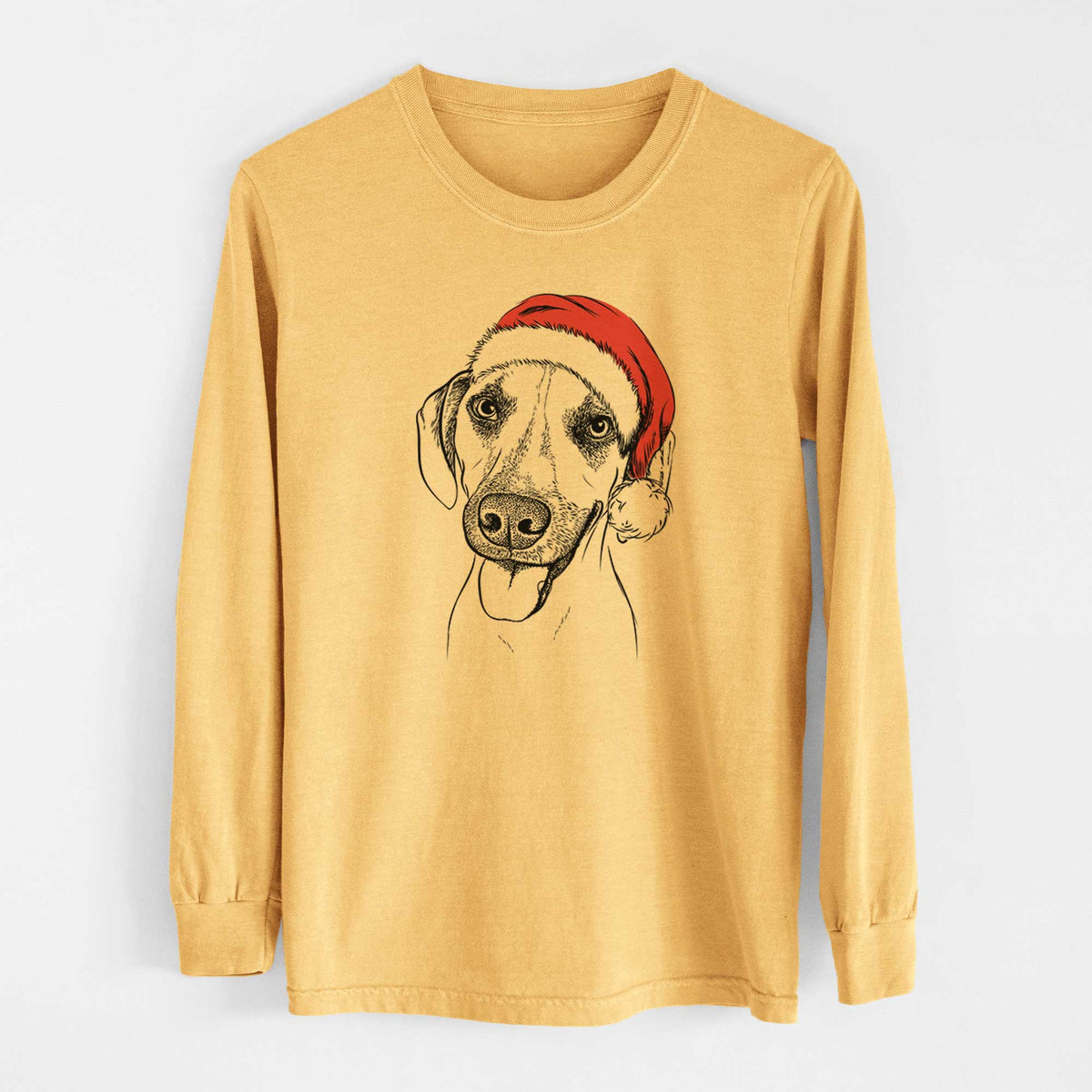 Santa Malia the American Foxhound Mix - Heavyweight 100% Cotton Long Sleeve