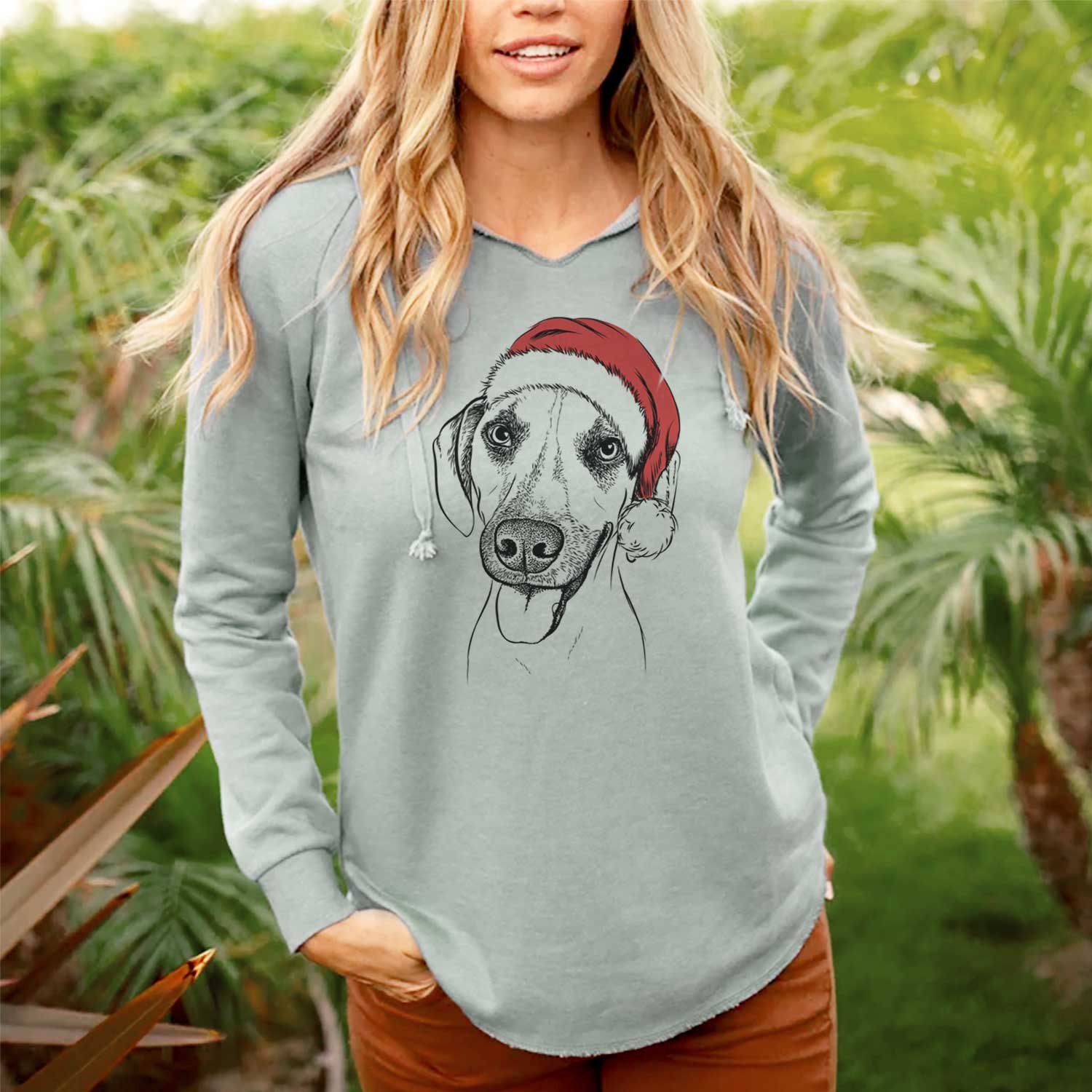 Santa Malia the American Foxhound Mix - Cali Wave Hooded Sweatshirt