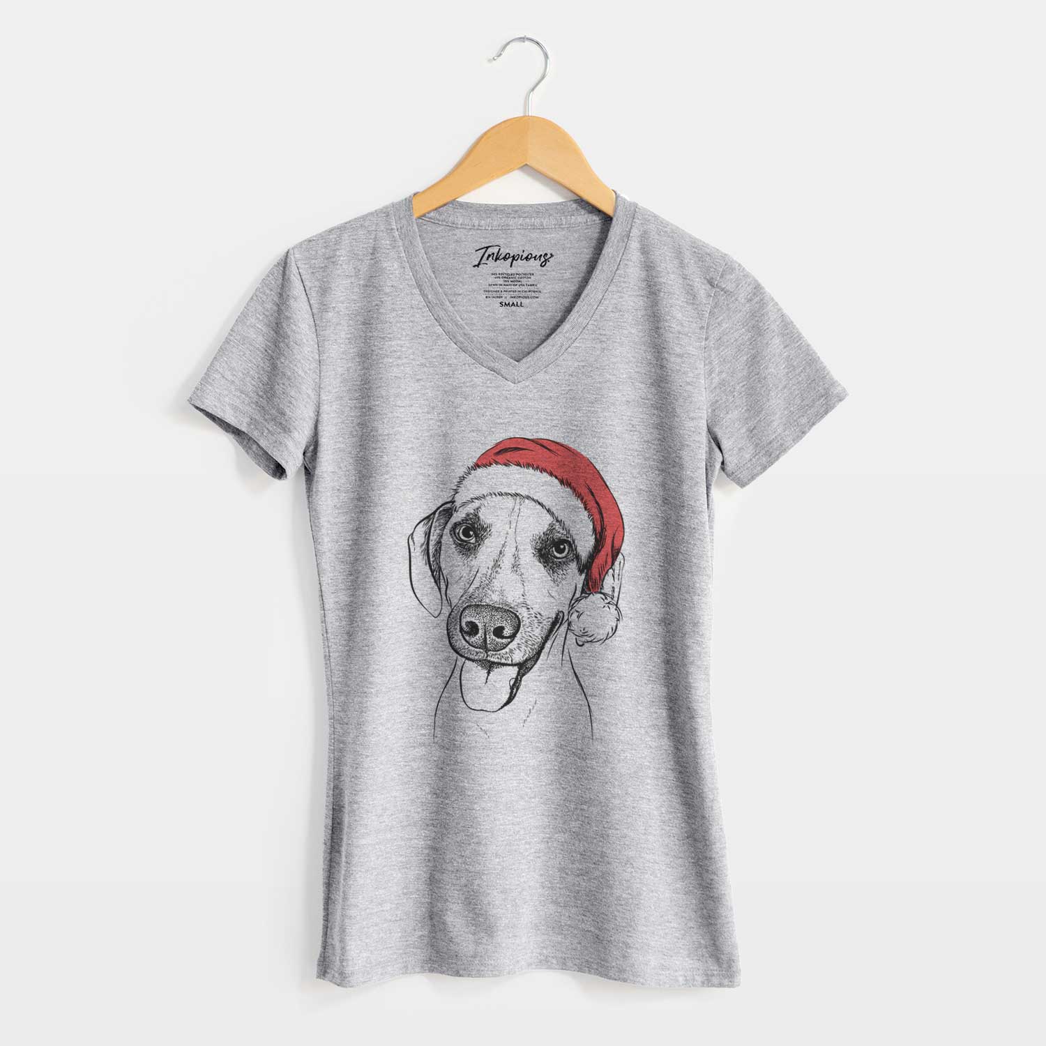 Santa Malia the American Foxhound Mix - Women's V-neck Shirt