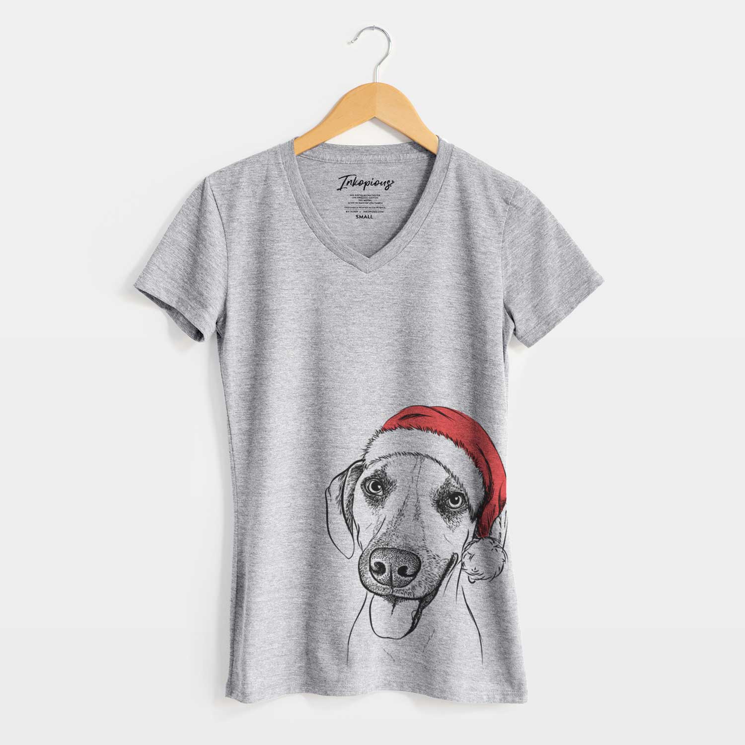 Santa Malia the American Foxhound Mix - Women's V-neck Shirt