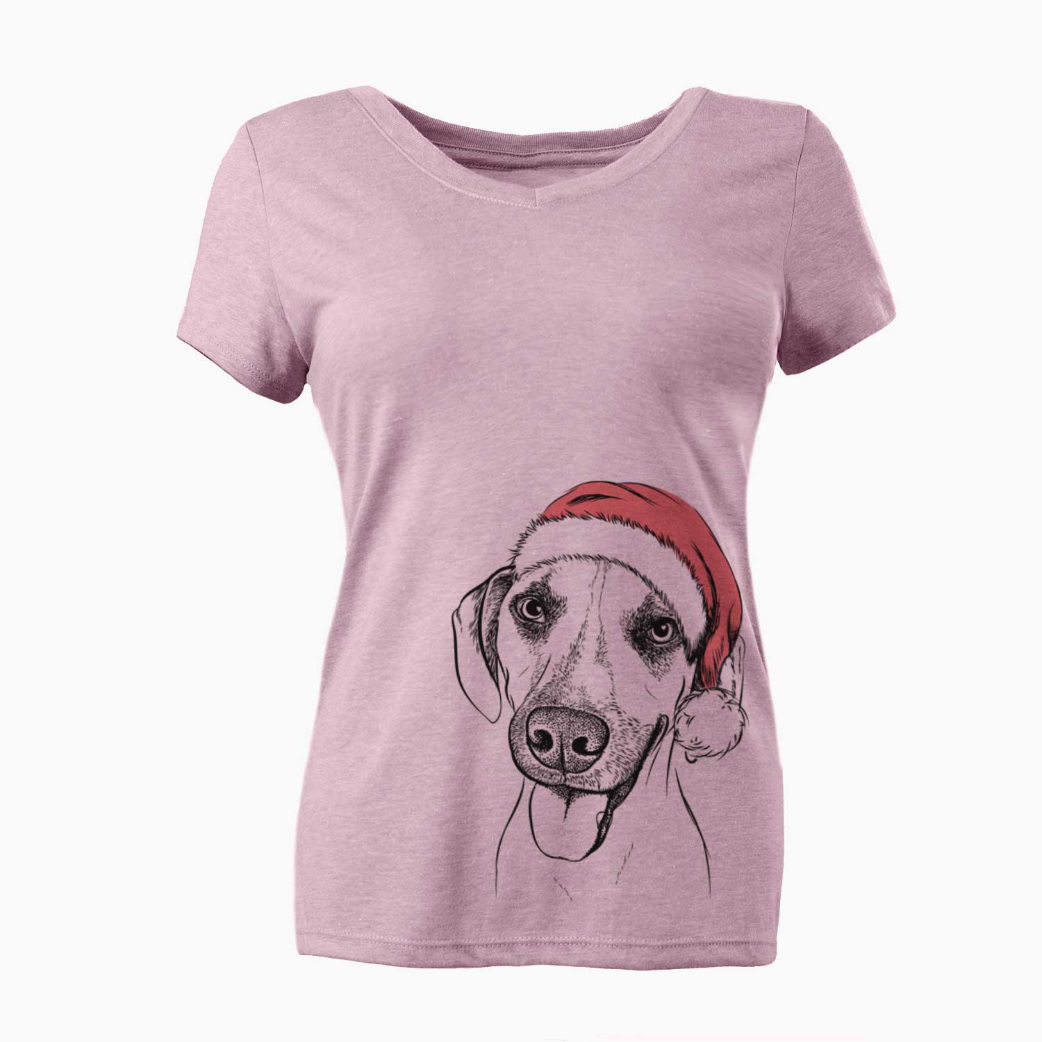 Santa Malia the American Foxhound Mix - Women's V-neck Shirt