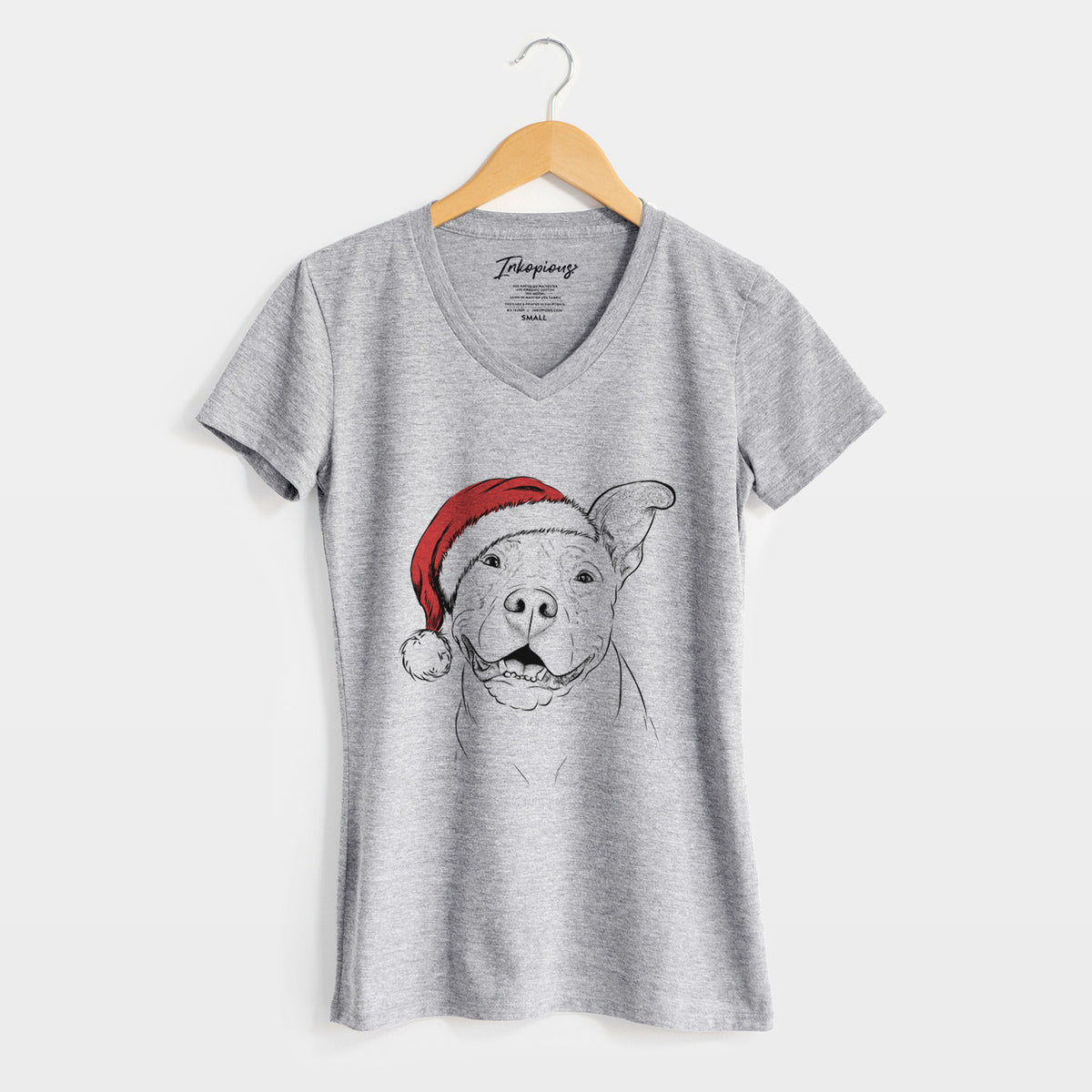 Santa Malibu the Staffordshire Terrier/Pitbull Mix - Women's Perfect V-neck Shirt