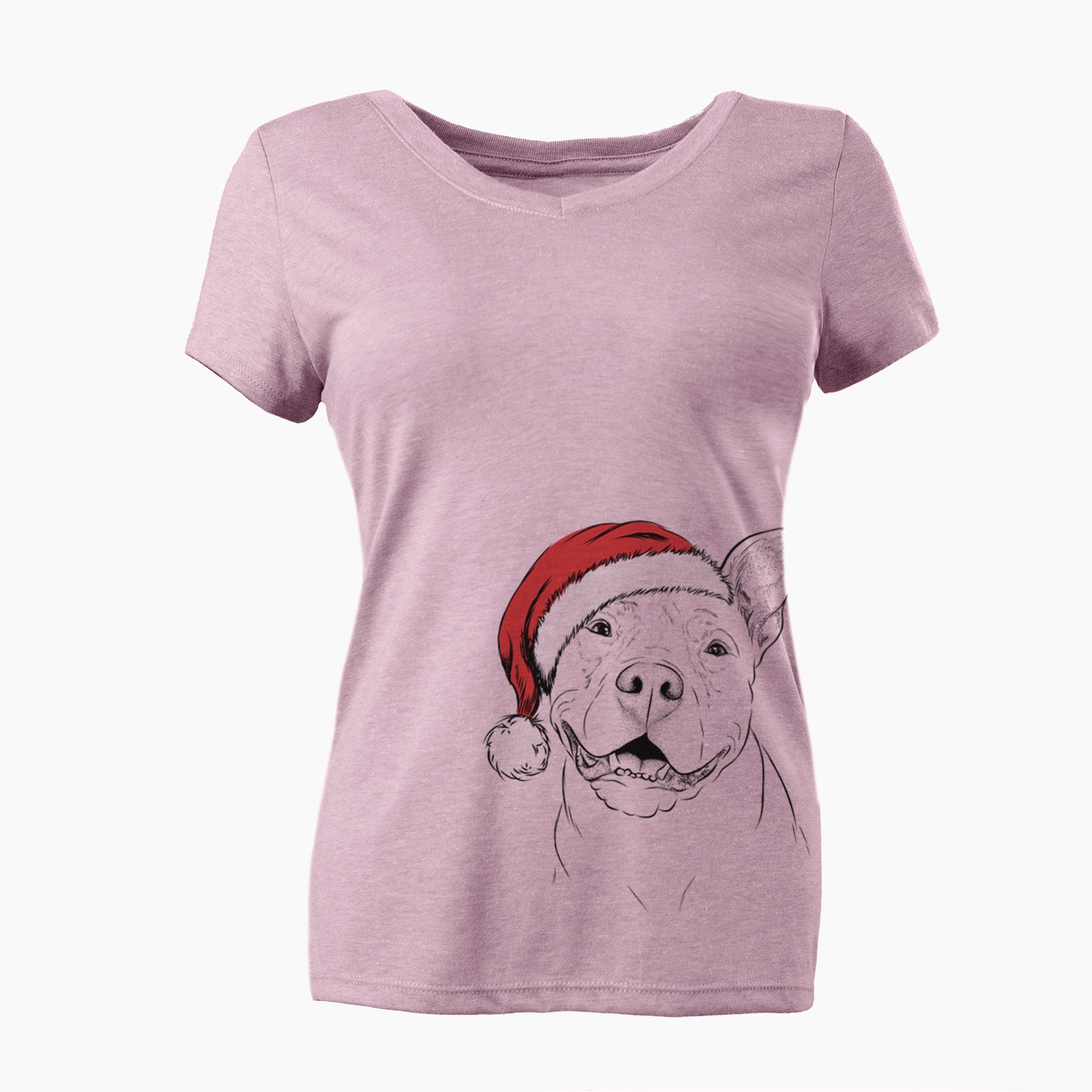 Santa Malibu the Staffordshire Terrier/Pitbull Mix - Women's Perfect V-neck Shirt