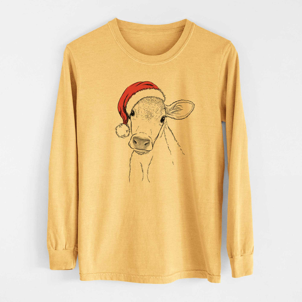 Santa Malu the Cow - Heavyweight 100% Cotton Long Sleeve