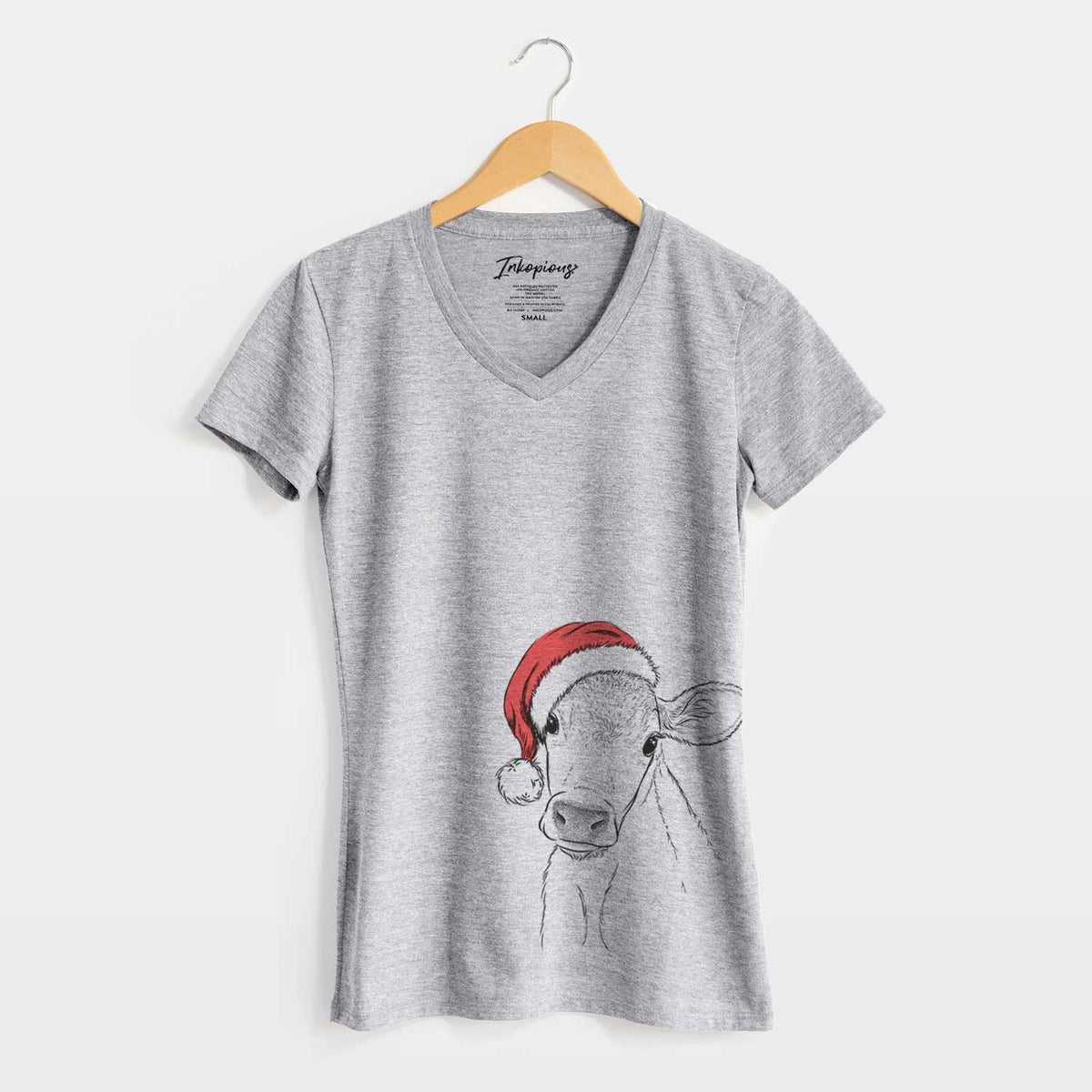 Santa Malu the Cow - Women's V-neck Shirt