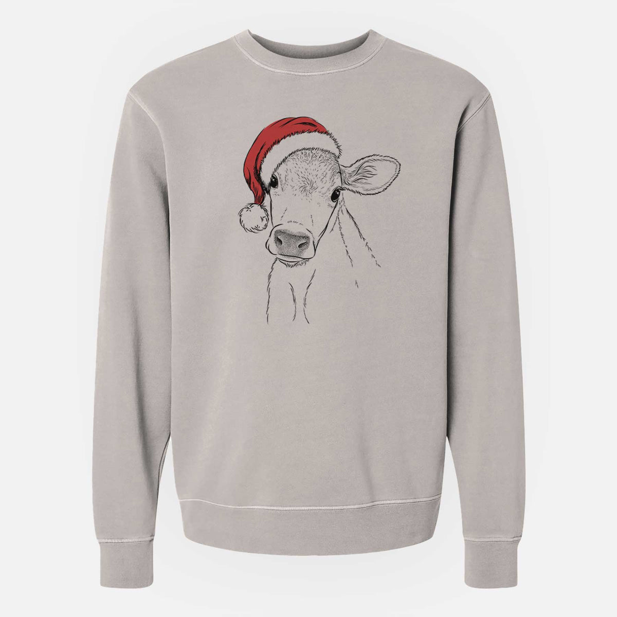 Santa Malu the Cow - Unisex Pigment Dyed Crew Sweatshirt