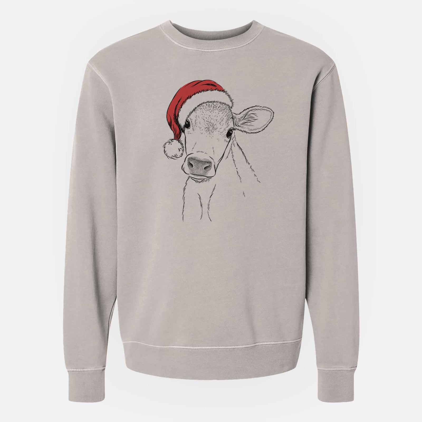 Santa Malu the Cow - Unisex Pigment Dyed Crew Sweatshirt