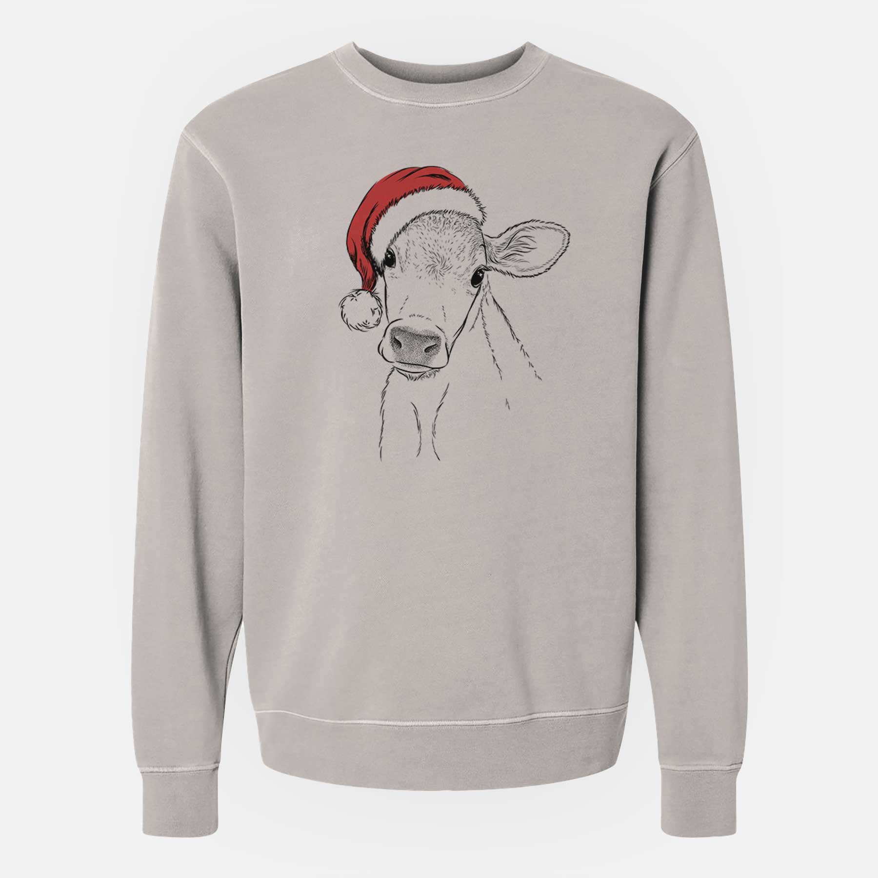 Santa Malu the Cow - Unisex Pigment Dyed Crew Sweatshirt