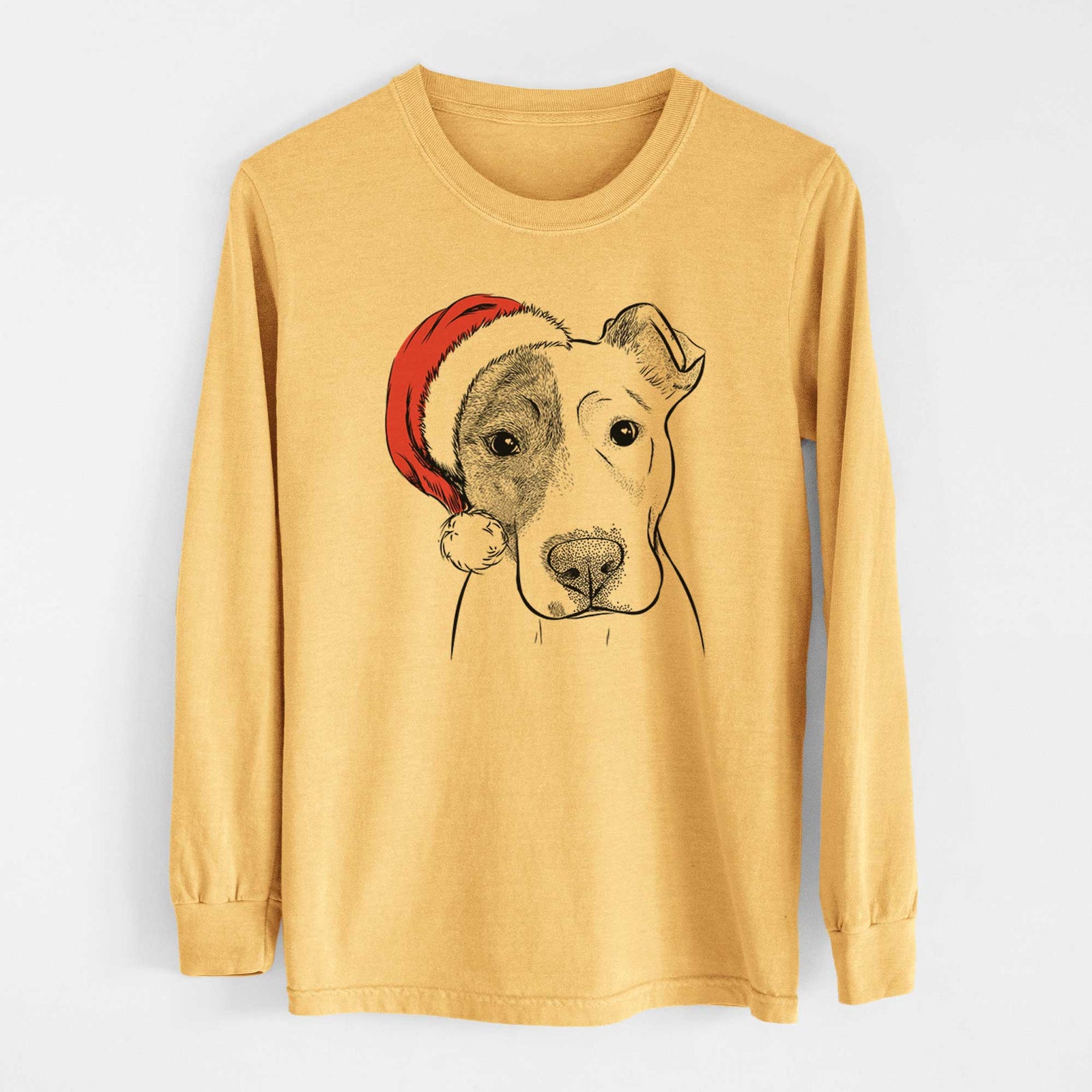 Santa Manchi the Pitbull Mix - Heavyweight 100% Cotton Long Sleeve
