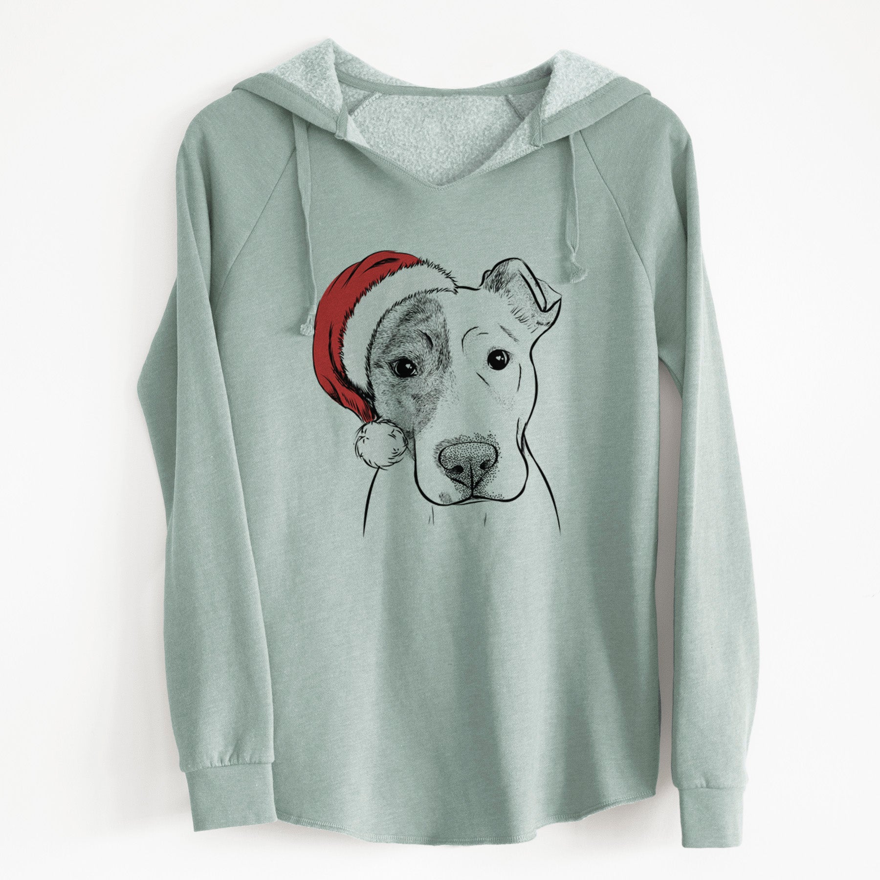 Santa Manchi the Pitbull Mix - Cali Wave Hooded Sweatshirt