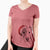 Santa Manchi the Pitbull Mix - Women's V-neck Shirt