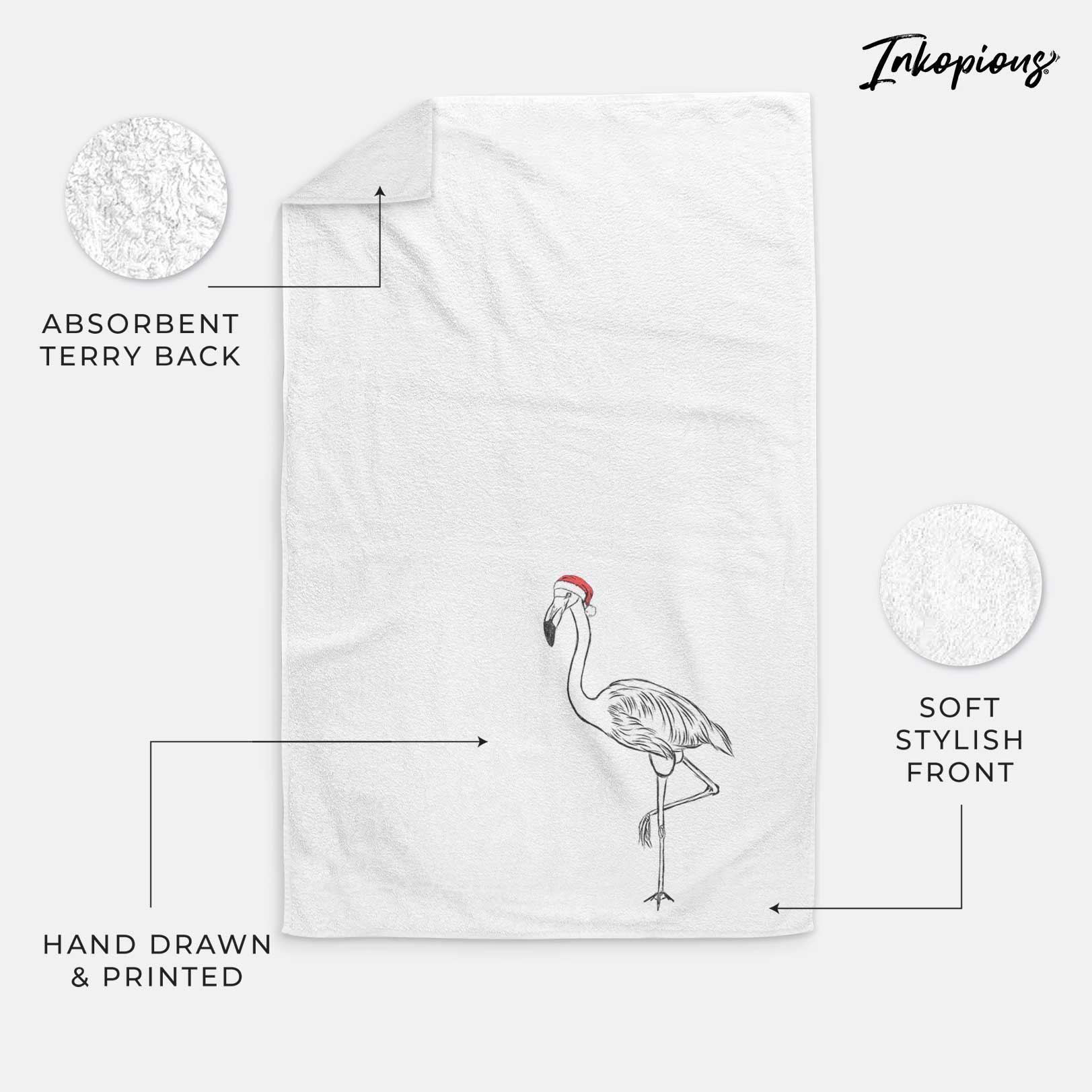 Mango the Flamingo Decorative Hand Towel