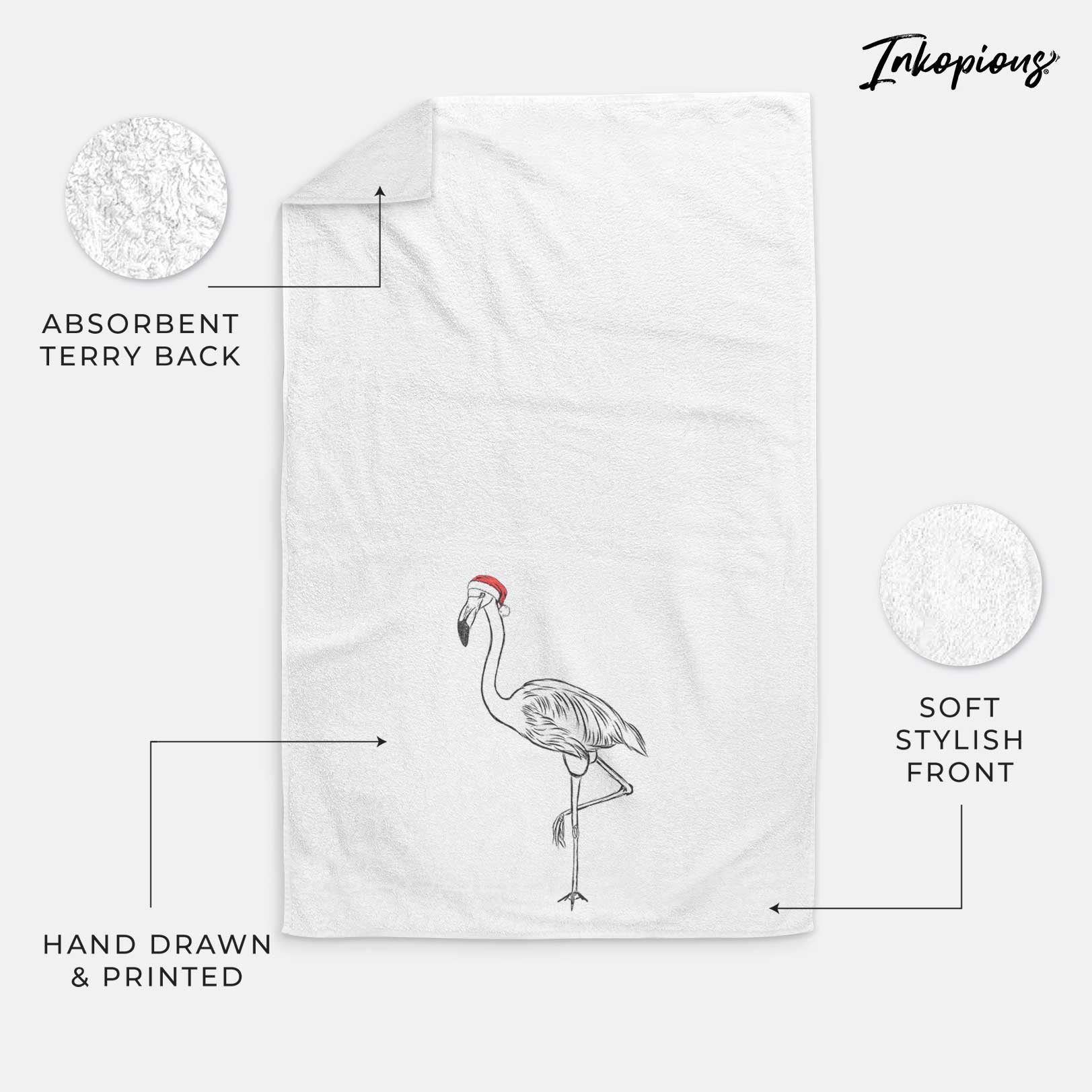 Mango the Flamingo Decorative Hand Towel