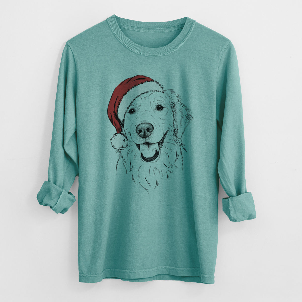 Santa Maple the Golden Retriever - Heavyweight 100% Cotton Long Sleeve