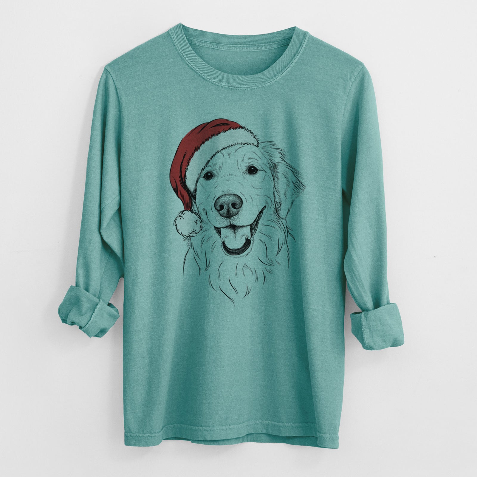 Santa Maple the Golden Retriever - Heavyweight 100% Cotton Long Sleeve