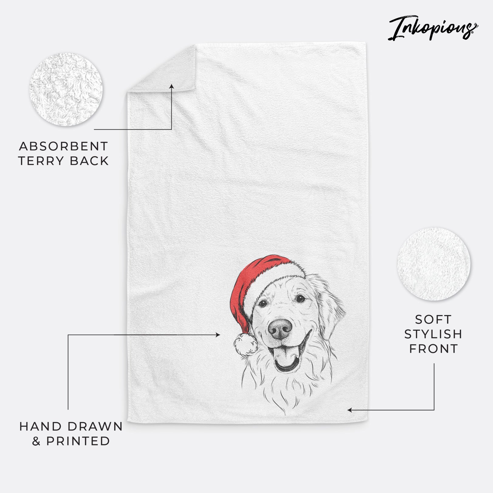 Maple the Golden Retriever Decorative Hand Towel