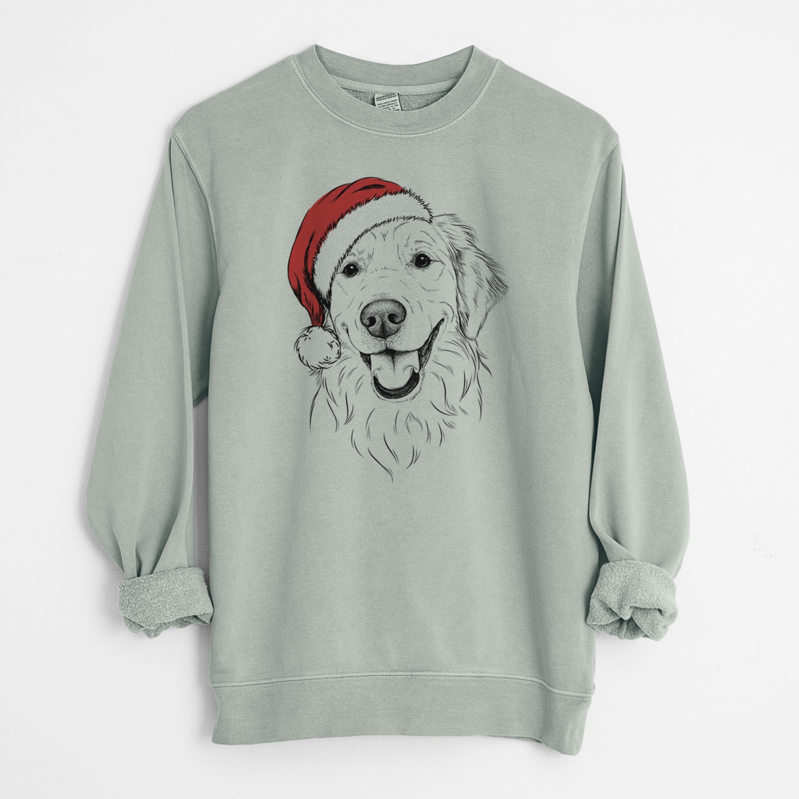 Santa Maple the Golden Retriever - Unisex Pigment Dyed Crew Sweatshirt