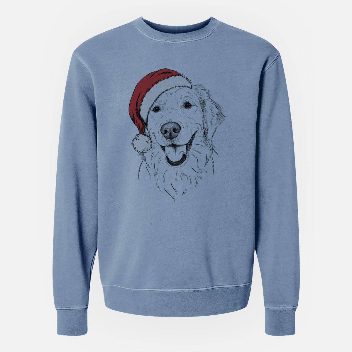 Santa Maple the Golden Retriever - Unisex Pigment Dyed Crew Sweatshirt