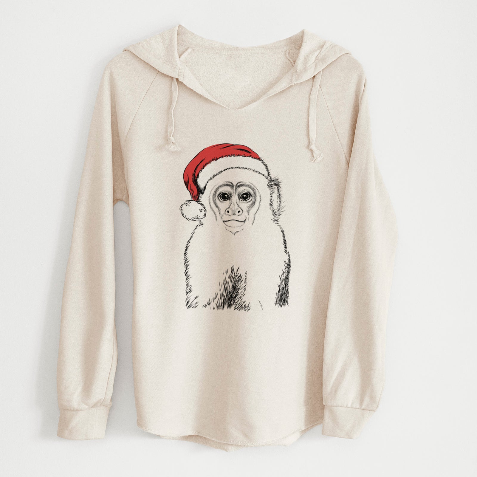 Santa Marcel the Capuchin Monkey - Cali Wave Hooded Sweatshirt