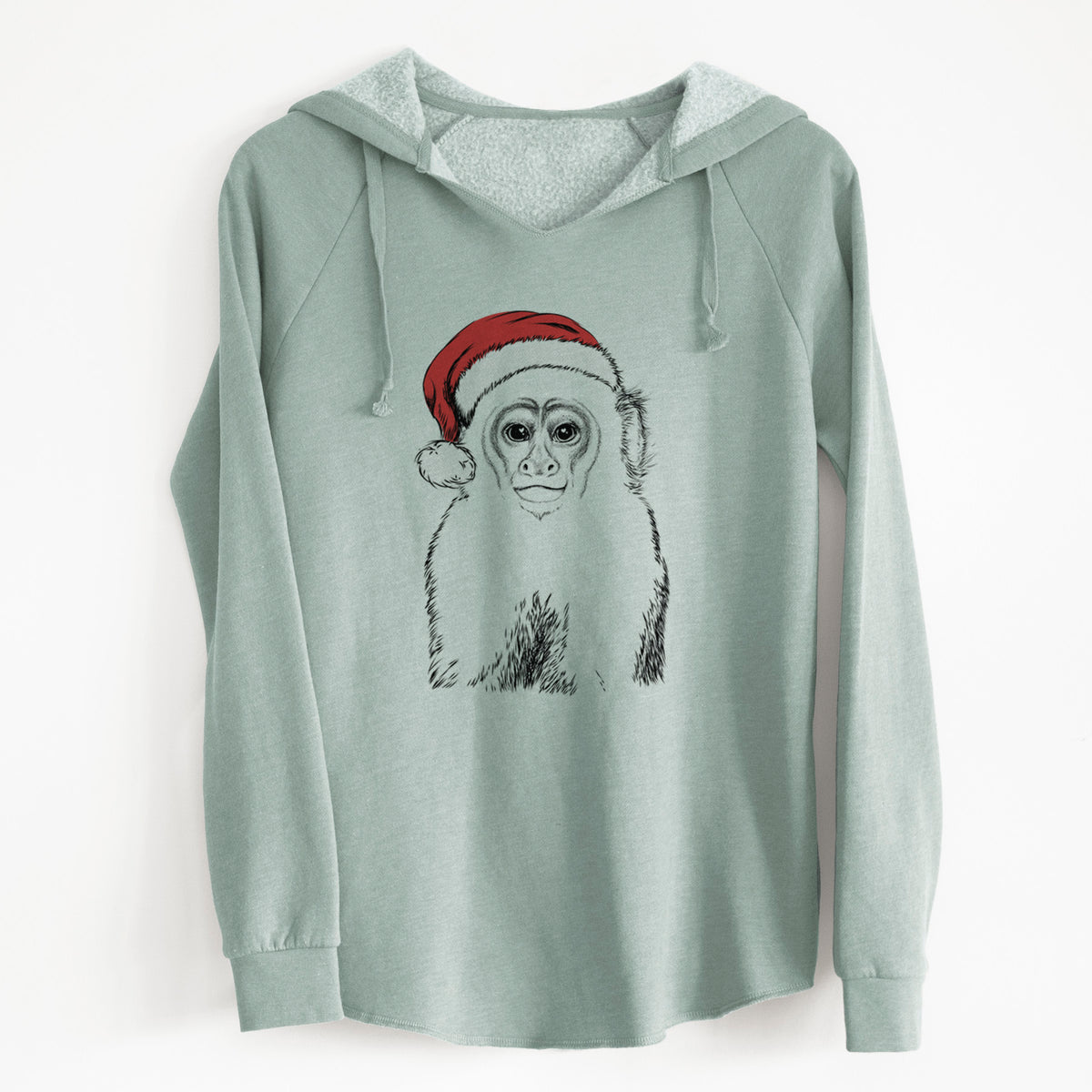 Santa Marcel the Capuchin Monkey - Cali Wave Hooded Sweatshirt