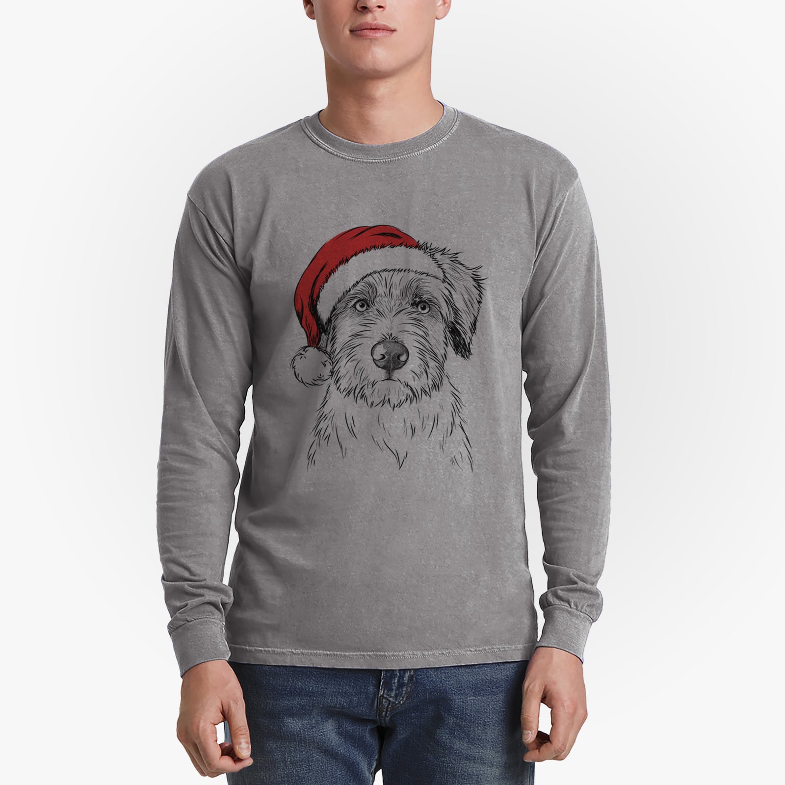 Santa Marek the Bernedoodle - Heavyweight 100% Cotton Long Sleeve