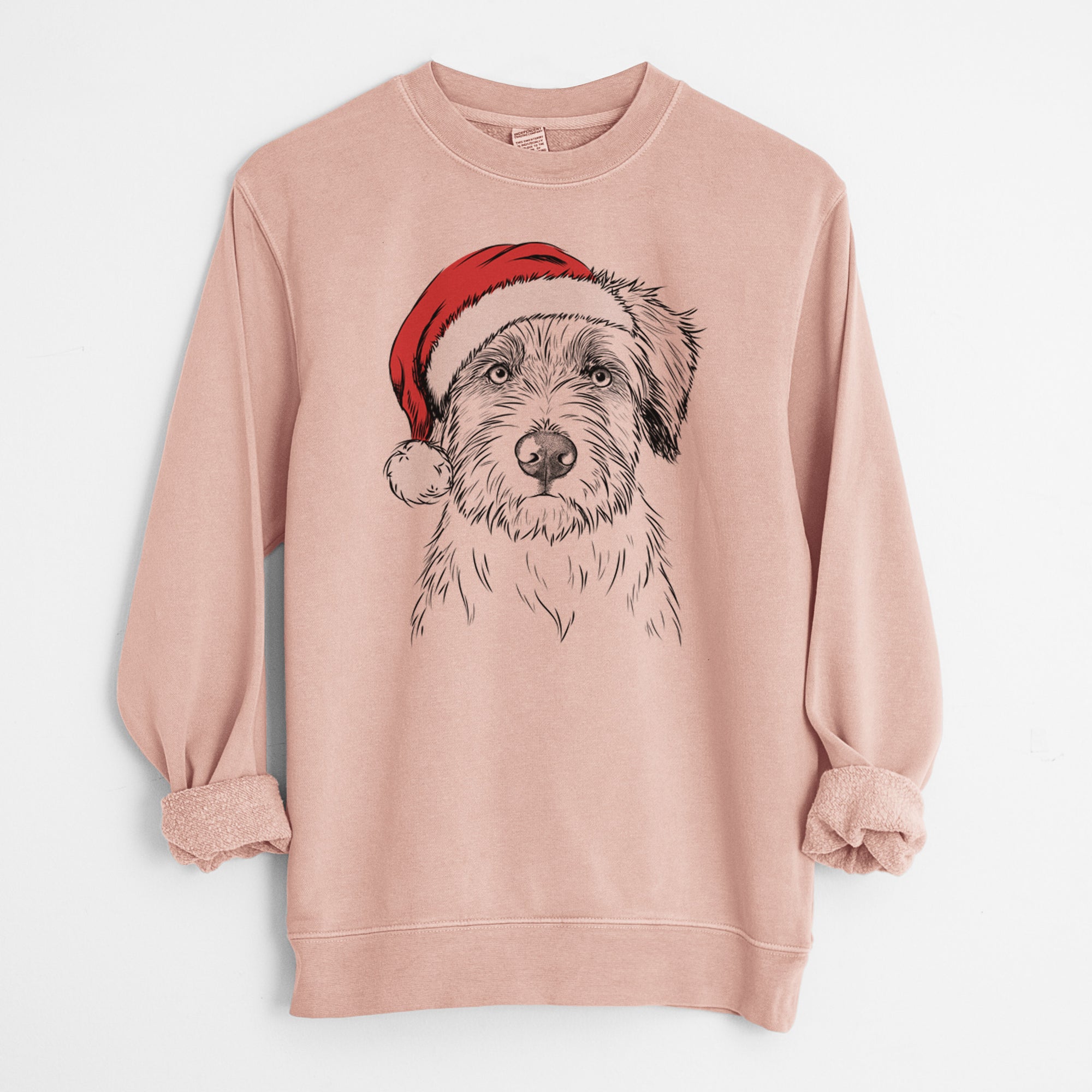 Santa Marek the Bernedoodle - Unisex Pigment Dyed Crew Sweatshirt