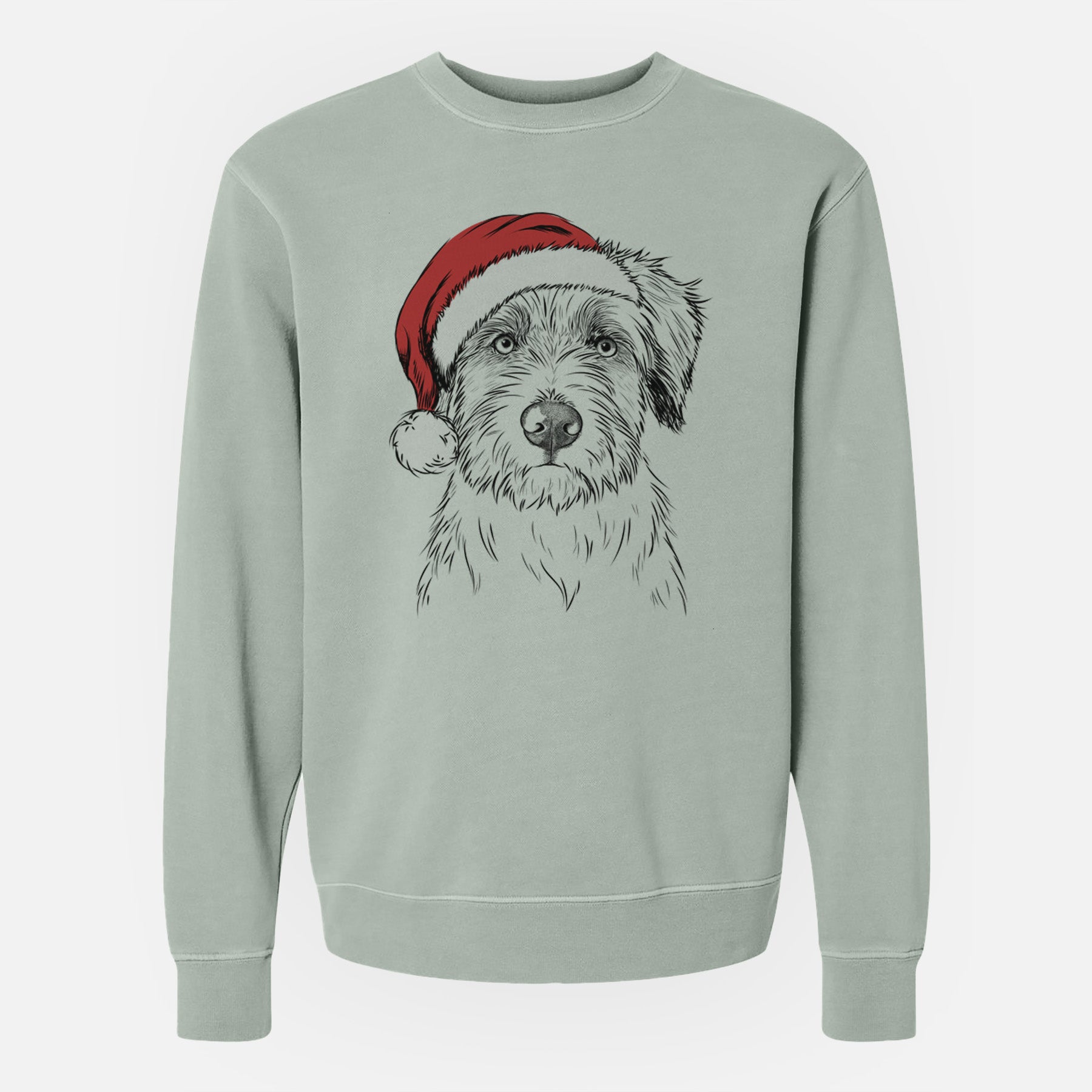 Santa Marek the Bernedoodle - Unisex Pigment Dyed Crew Sweatshirt