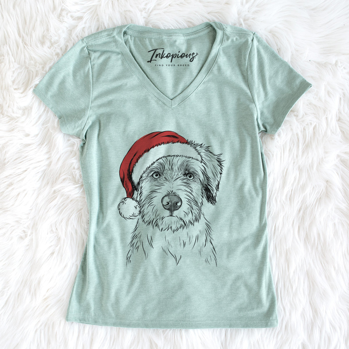 Santa Marek the Bernedoodle - Women's Perfect V-neck Shirt
