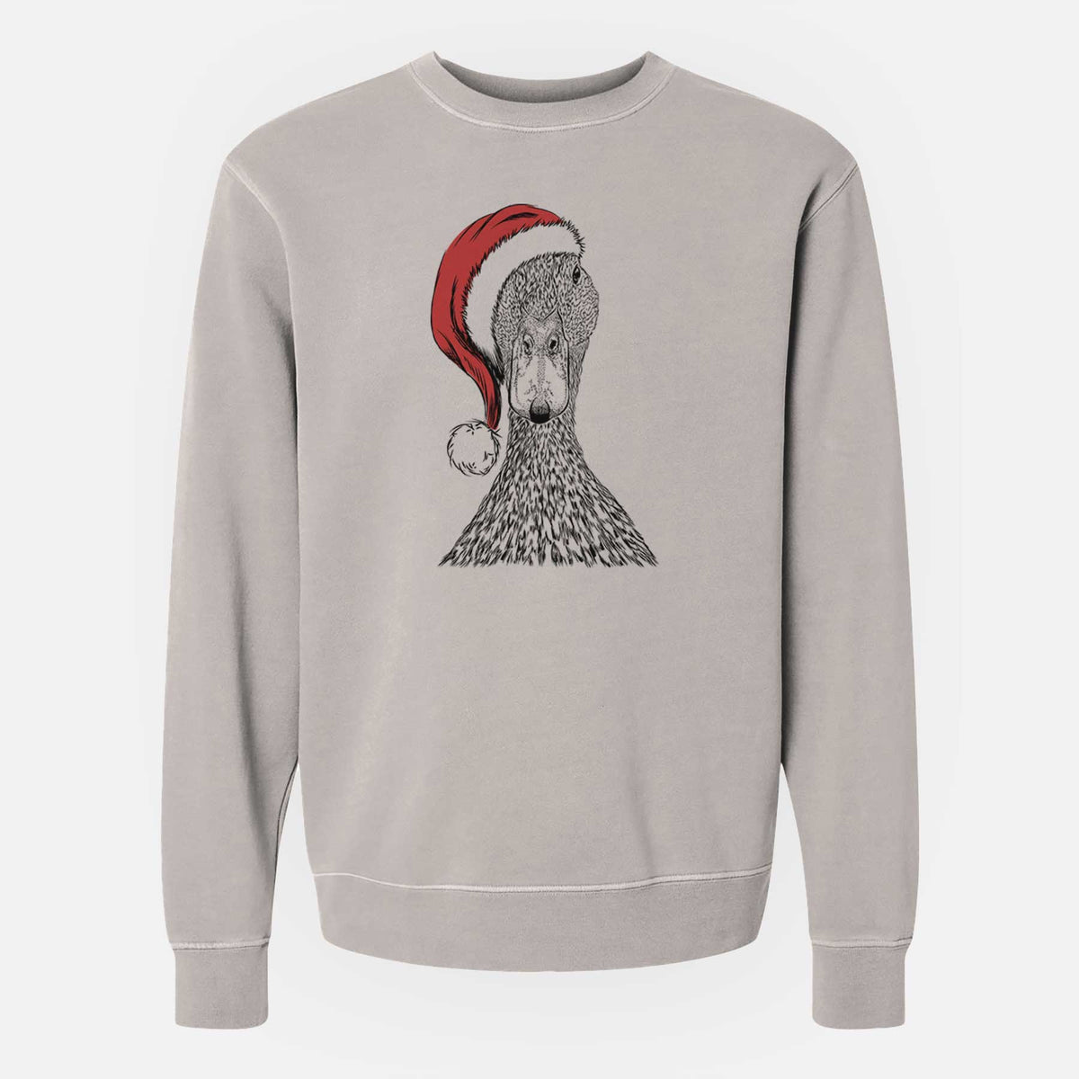 Santa Marge the Mallard Duck - Unisex Pigment Dyed Crew Sweatshirt