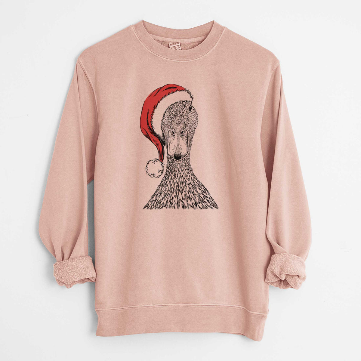 Santa Marge the Mallard Duck - Unisex Pigment Dyed Crew Sweatshirt