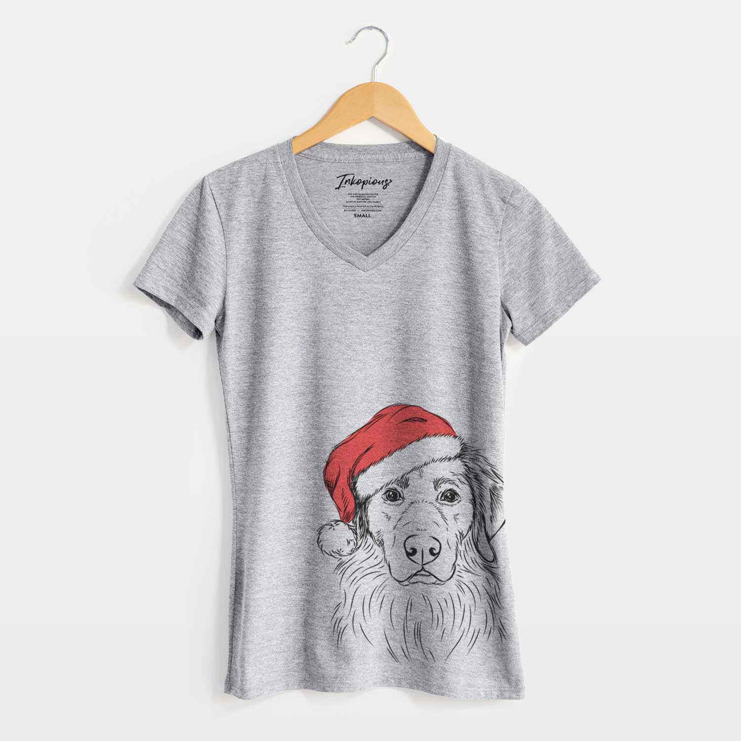 Santa Marley the Golden Retriever - Women's V-neck Shirt