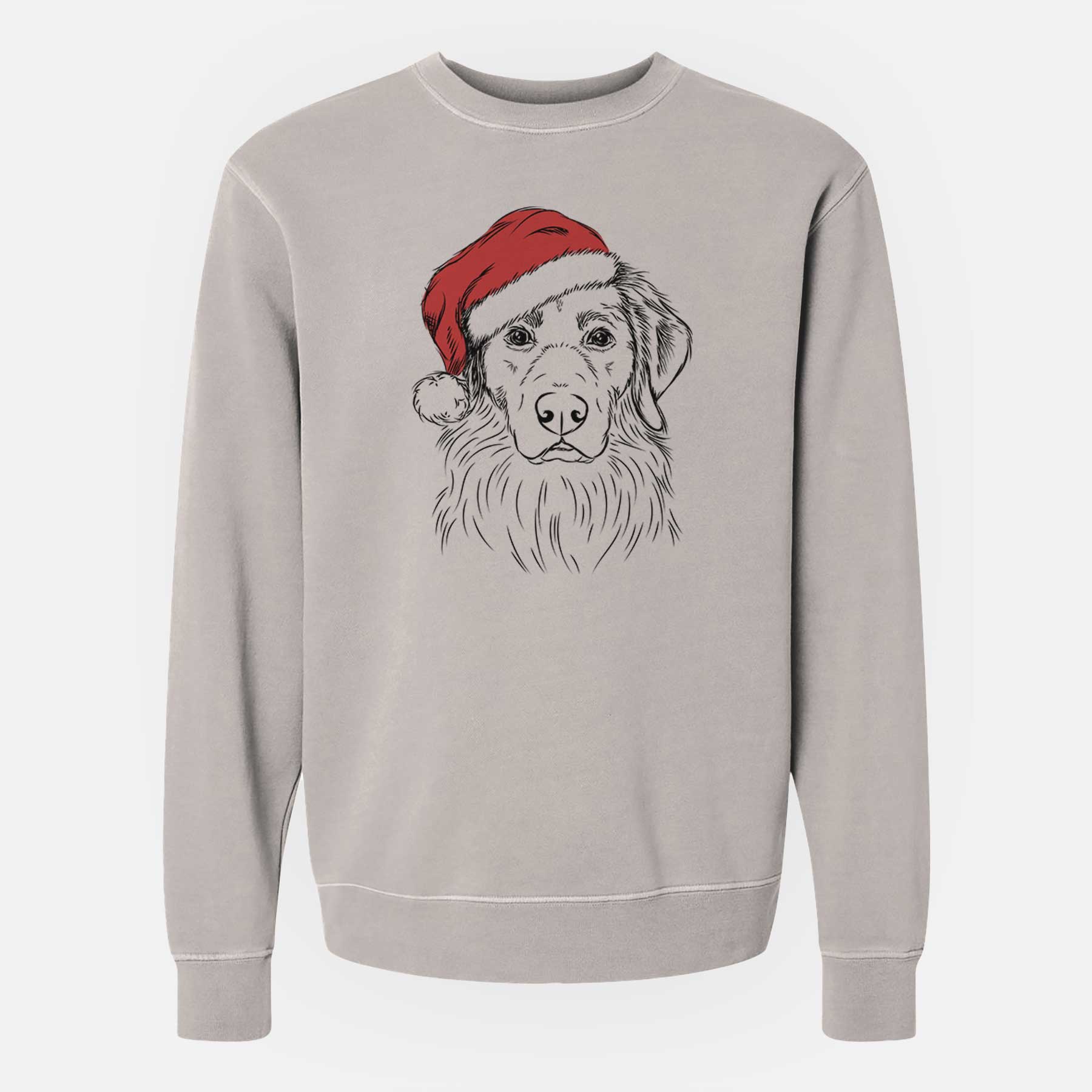 Santa Marley the Golden Retriever - Unisex Pigment Dyed Crew Sweatshirt