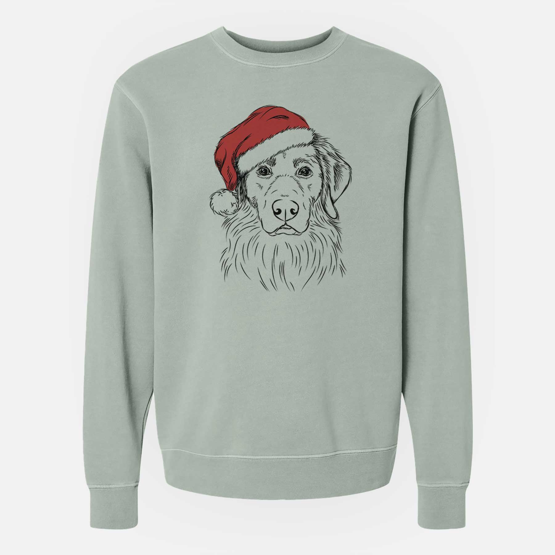 Santa Marley the Golden Retriever - Unisex Pigment Dyed Crew Sweatshirt