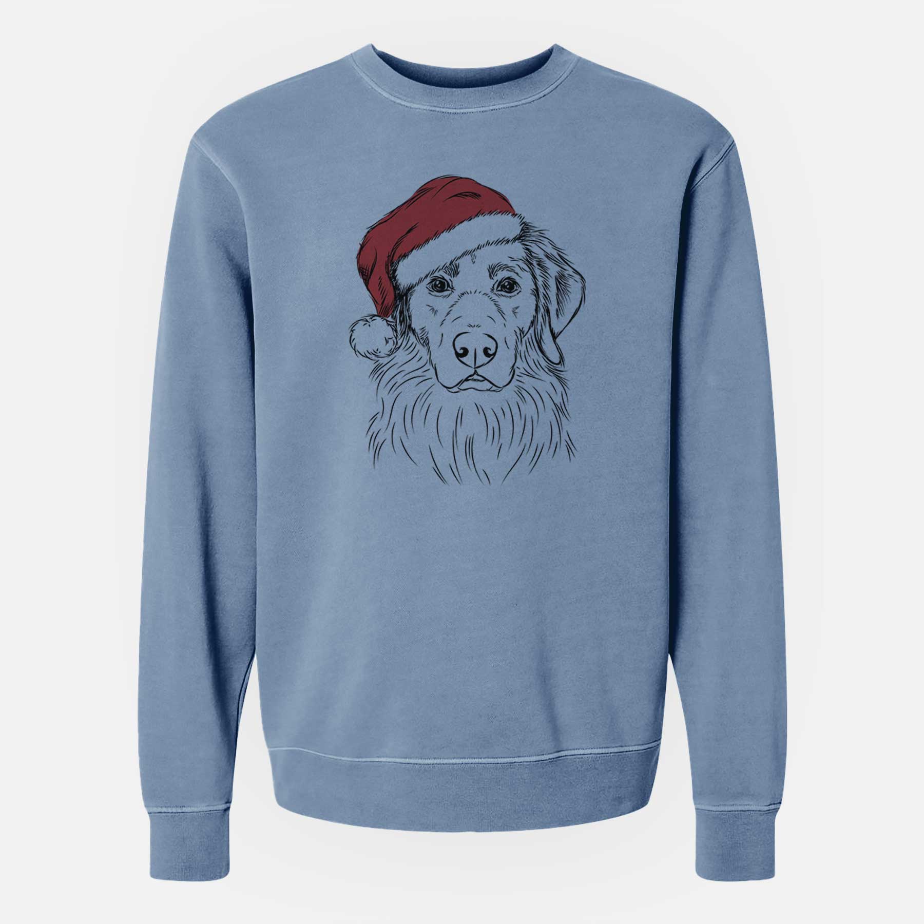 Santa Marley the Golden Retriever - Unisex Pigment Dyed Crew Sweatshirt