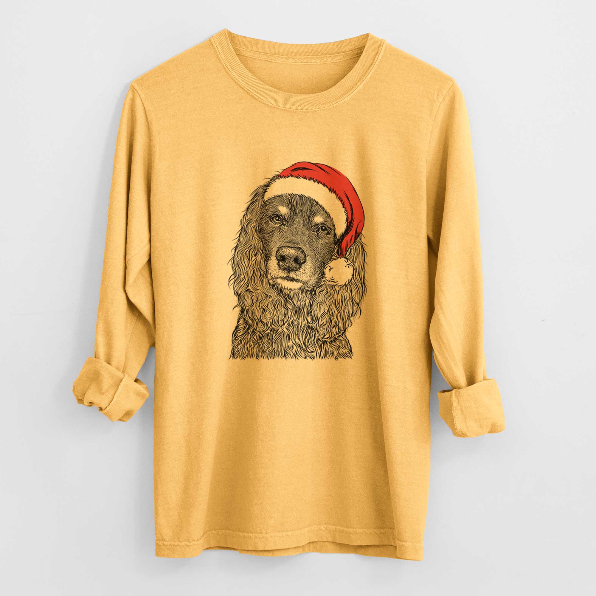 Santa Marley Boy the American Cocker Spaniel - Heavyweight 100% Cotton Long Sleeve