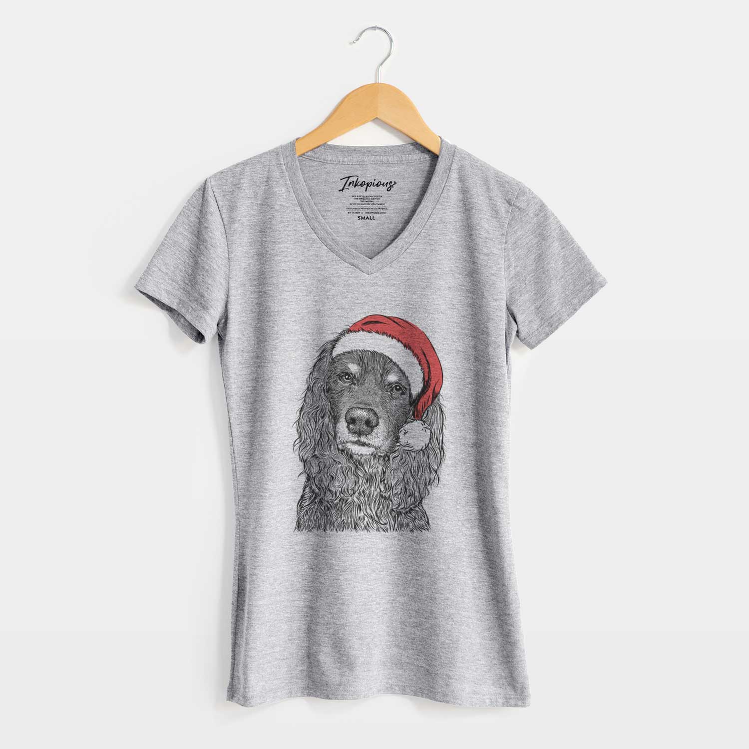 Santa Marley Boy the American Cocker Spaniel - Women's V-neck Shirt