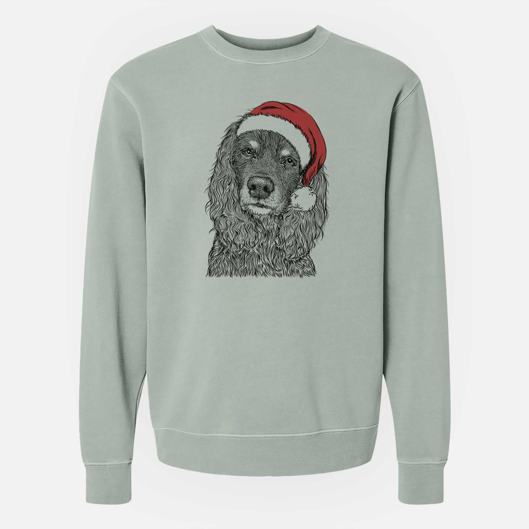 Santa Marley Boy the American Cocker Spaniel - Unisex Pigment Dyed Crew Sweatshirt