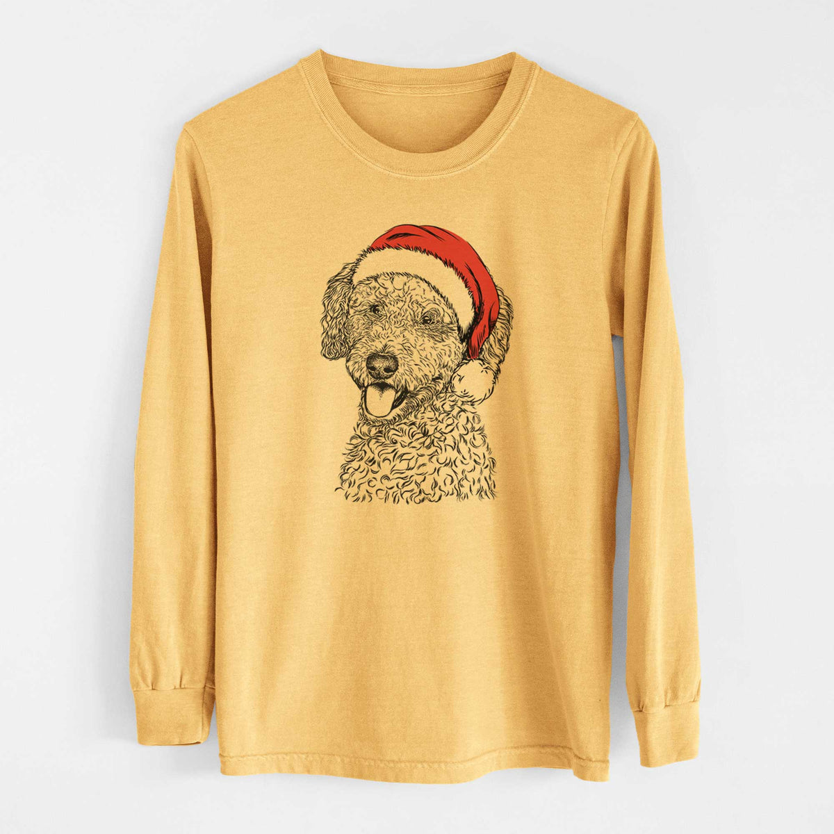 Santa Marlow the Goldendoodle - Heavyweight 100% Cotton Long Sleeve
