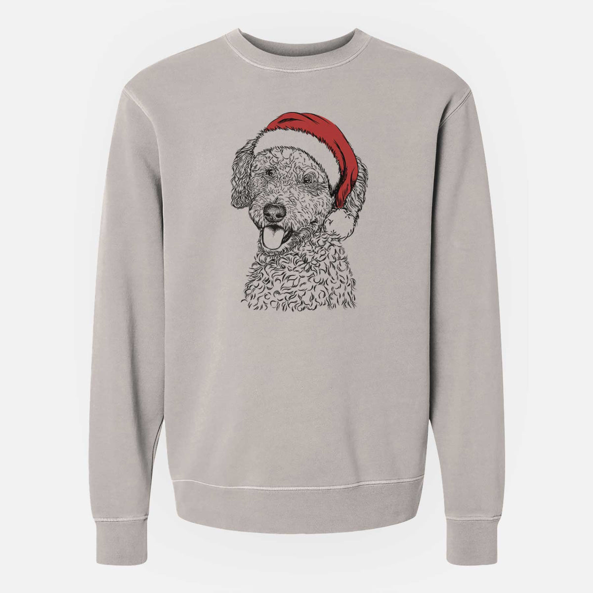 Santa Marlow the Goldendoodle - Unisex Pigment Dyed Crew Sweatshirt