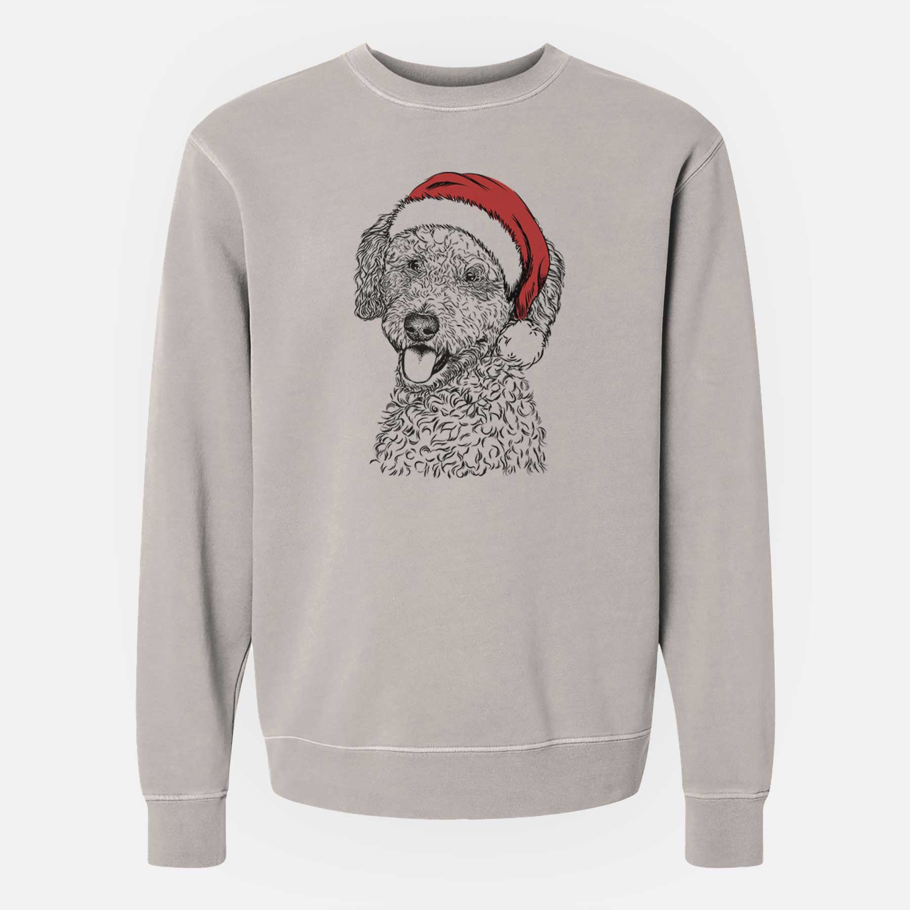 Santa Marlow the Goldendoodle - Unisex Pigment Dyed Crew Sweatshirt