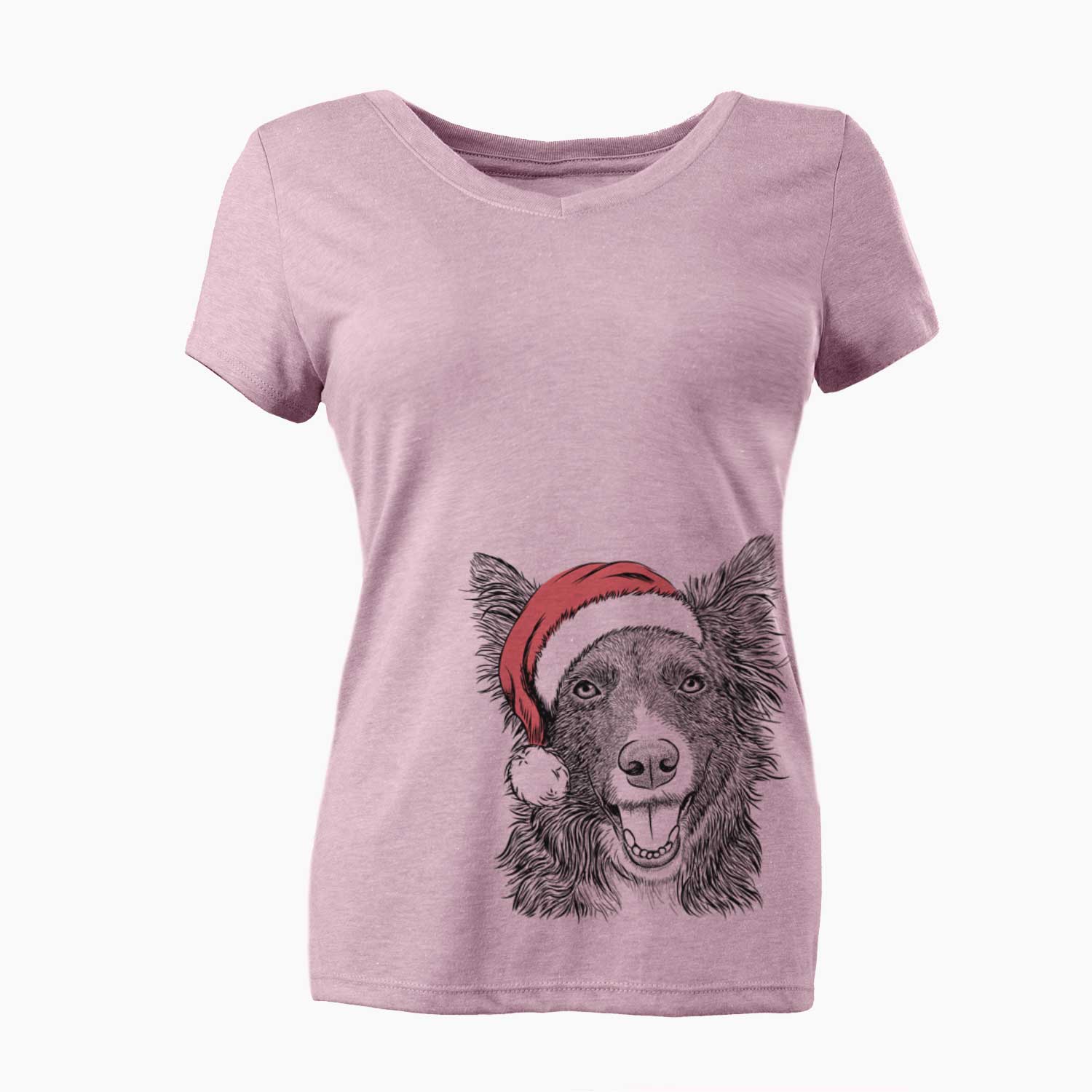 Santa Marti the Border Collie - Women's V-neck Shirt