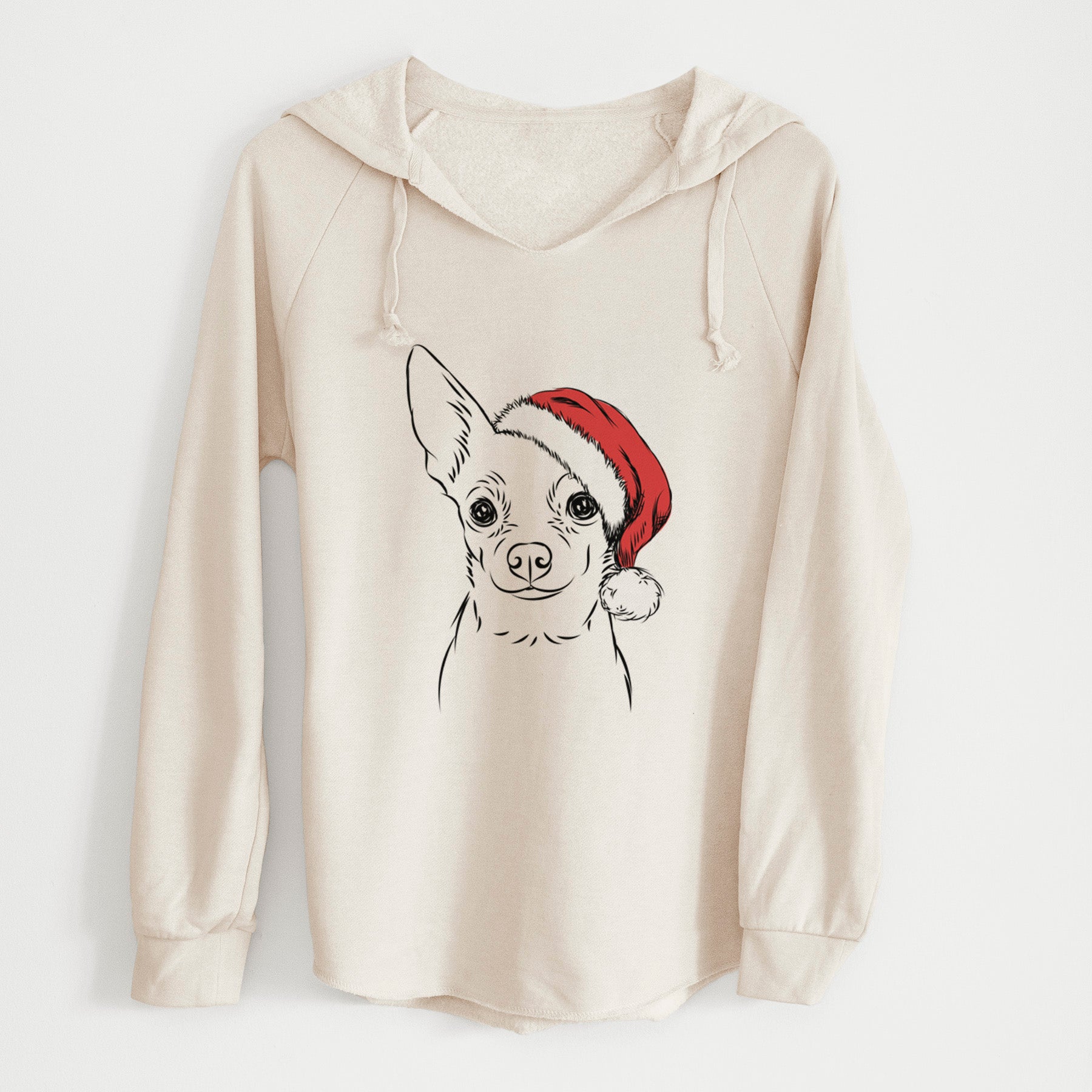 Santa Martini the Chihuahua - Cali Wave Hooded Sweatshirt