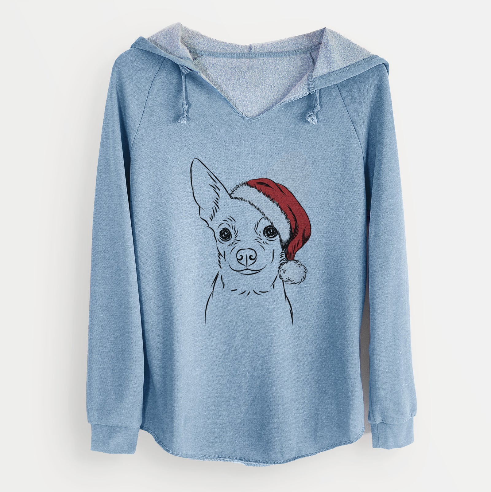 Santa Martini the Chihuahua - Cali Wave Hooded Sweatshirt