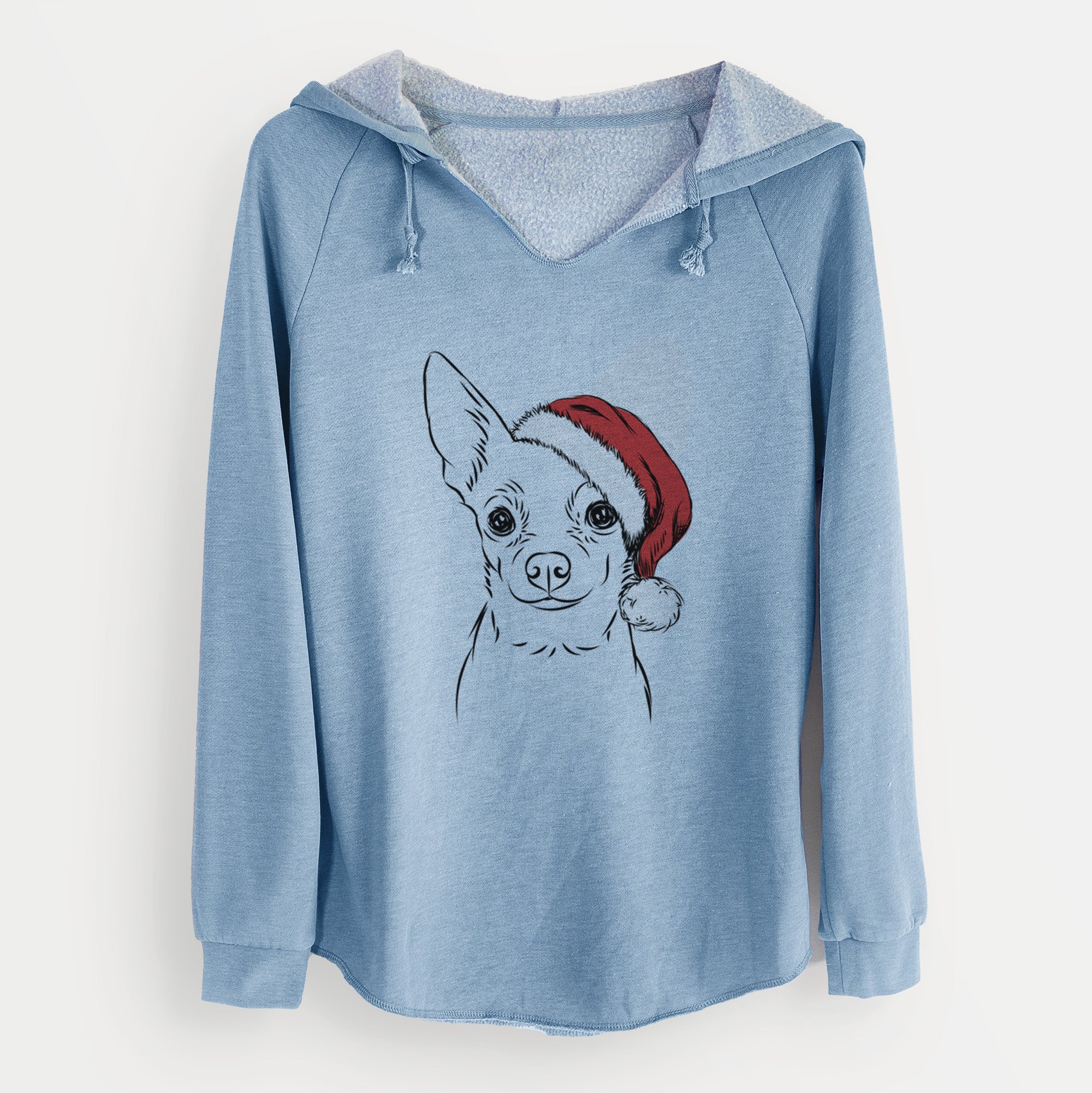 Santa Martini the Chihuahua - Cali Wave Hooded Sweatshirt