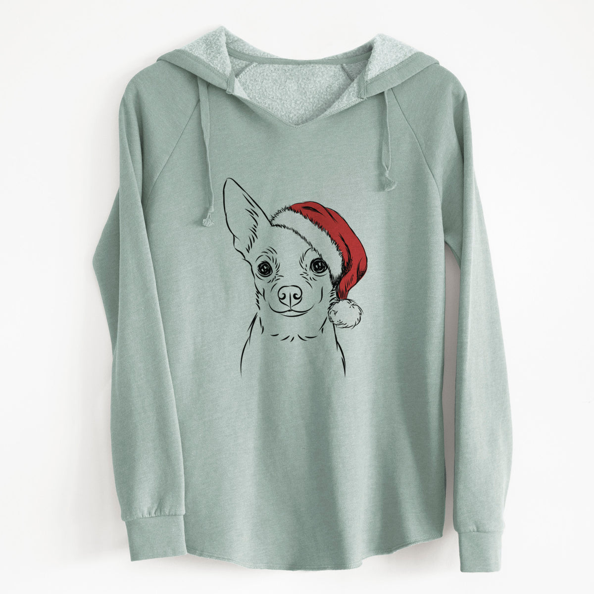 Santa Martini the Chihuahua - Cali Wave Hooded Sweatshirt
