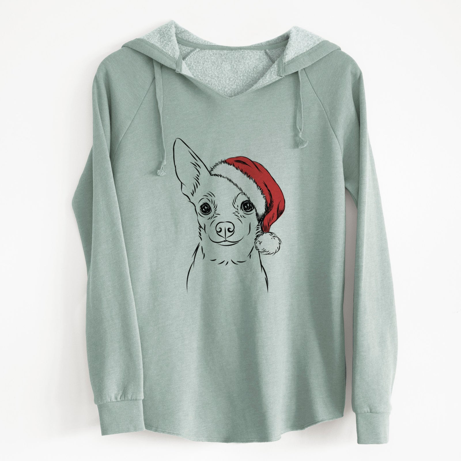 Santa Martini the Chihuahua - Cali Wave Hooded Sweatshirt