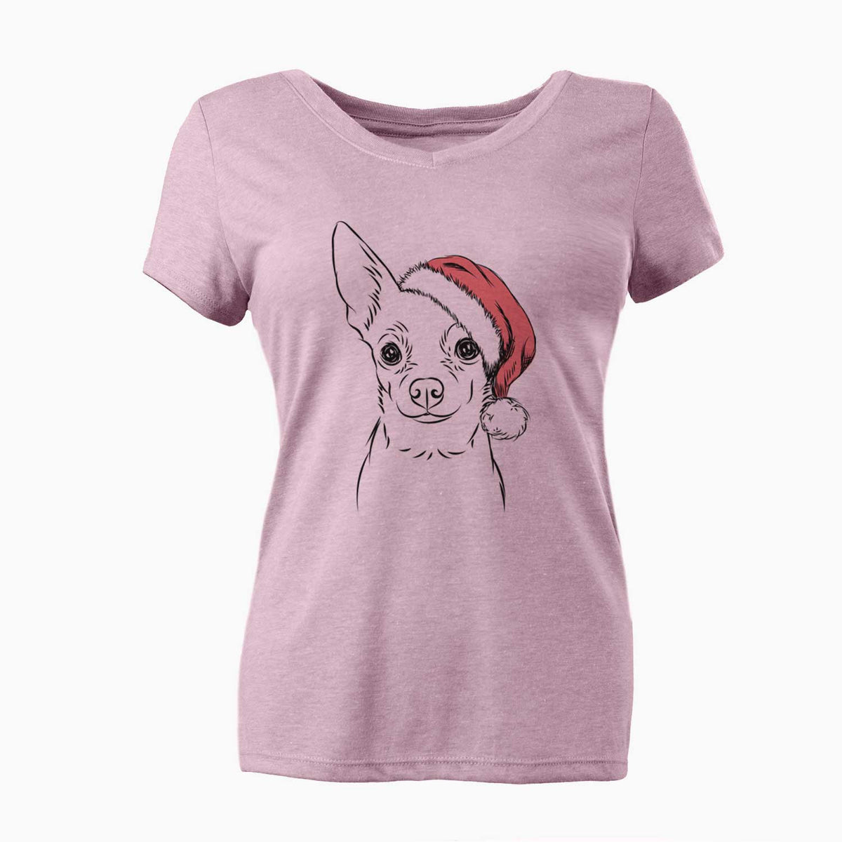Santa Martini the Chihuahua - Women's V-neck Shirt