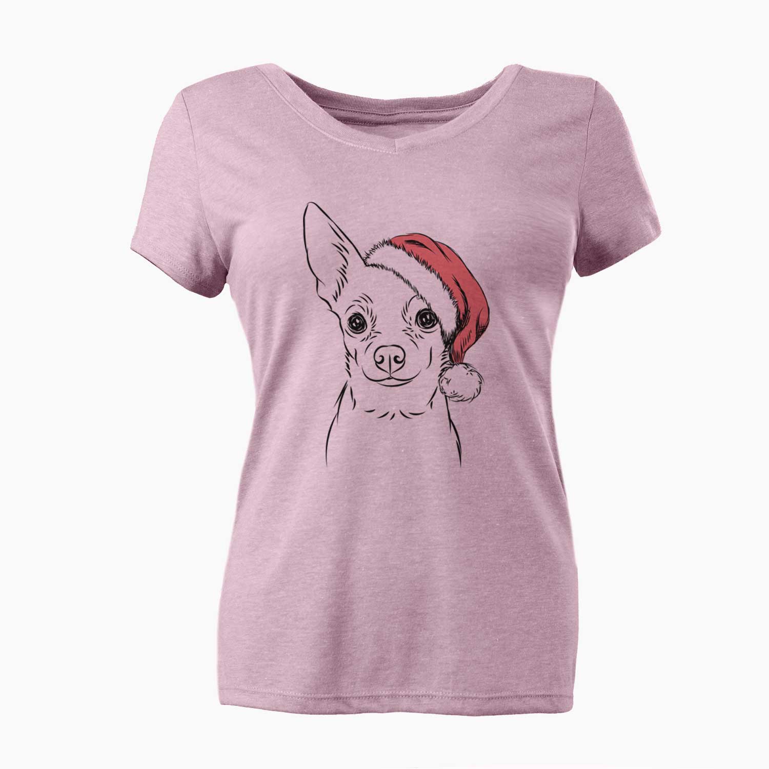 Santa Martini the Chihuahua - Women's V-neck Shirt