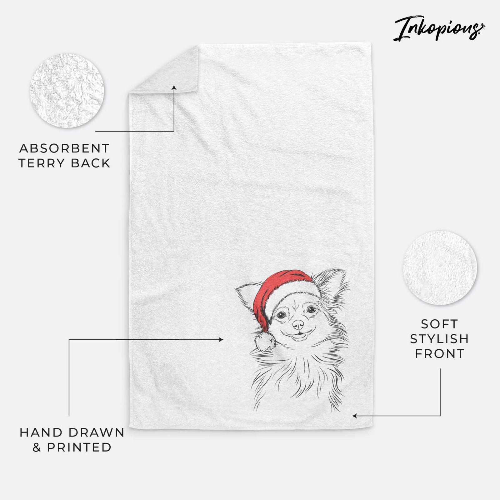 Marzi the Long Haired Chihuahua Decorative Hand Towel