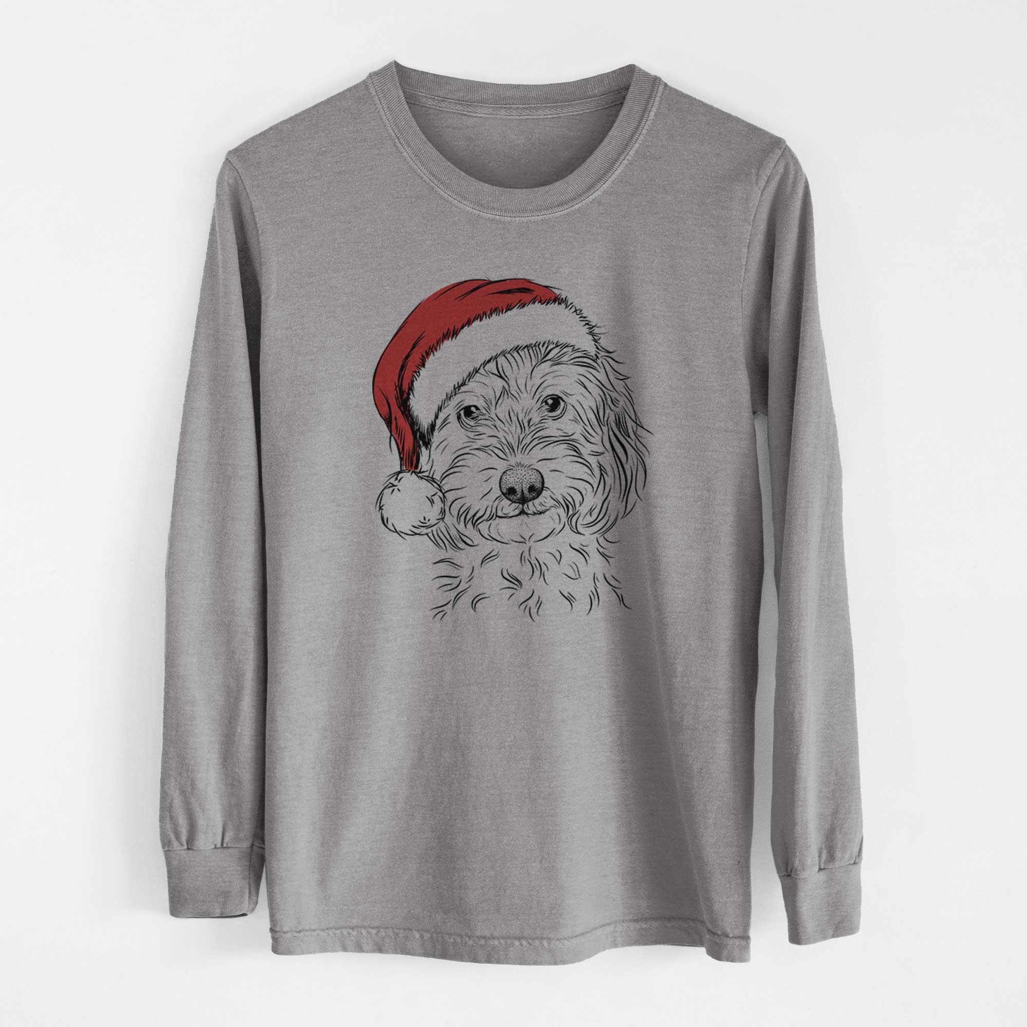 Santa Mason the Cavapoo - Heavyweight 100% Cotton Long Sleeve